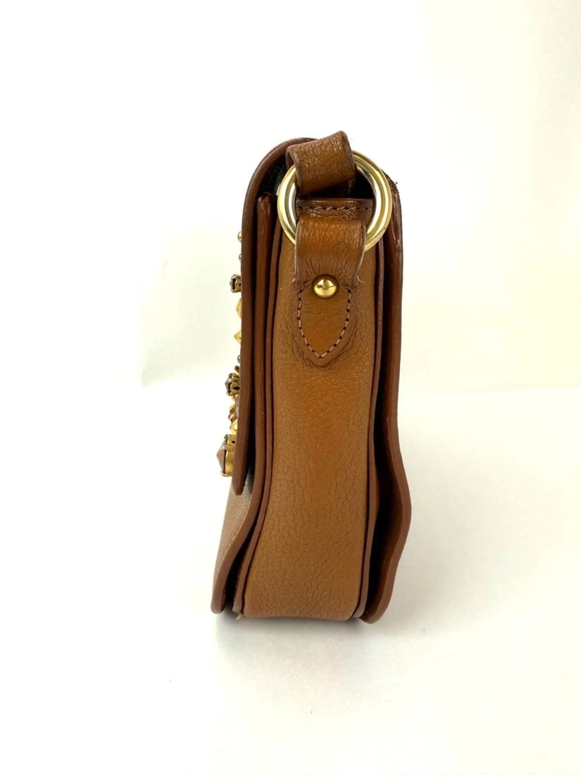 Miu Miu Madres Brown Leather Crystals Crossbody - 10