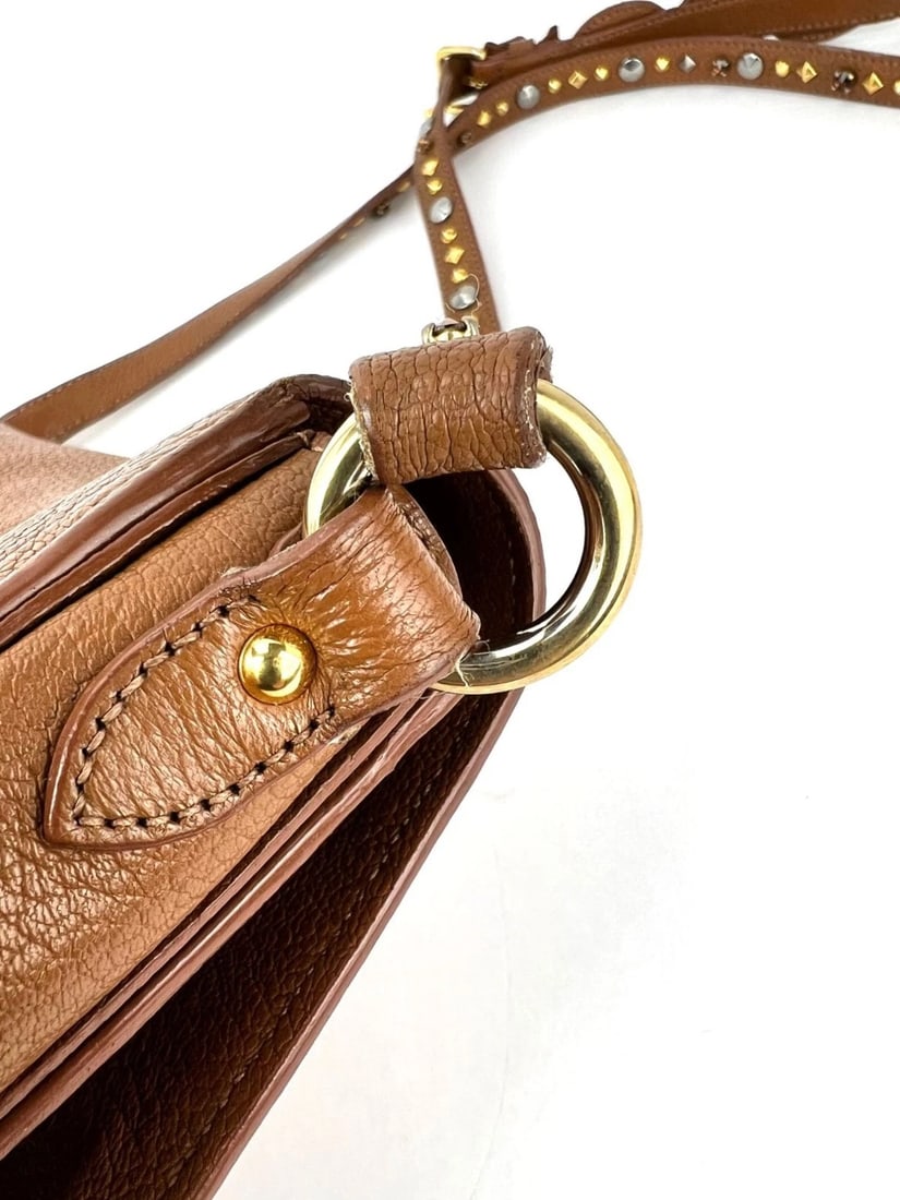 Miu Miu Madres Brown Leather Crystals Crossbody - 16