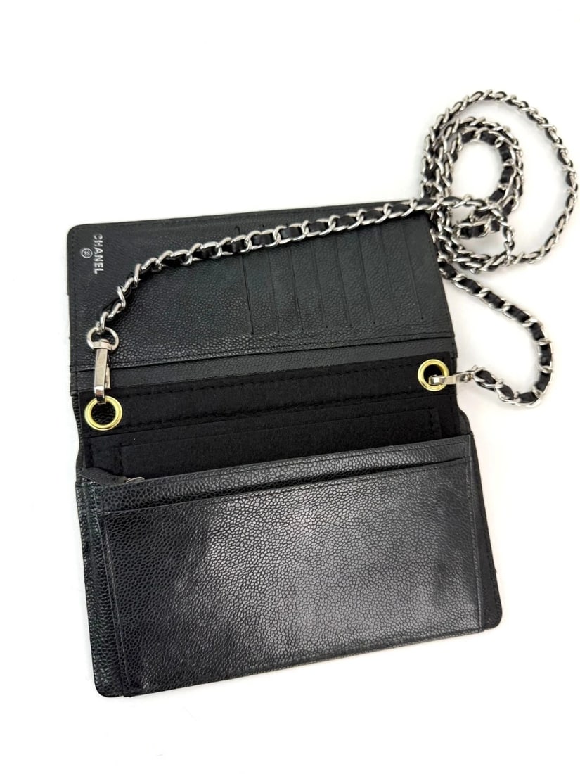 Chanel Vintage Wild Stitch Black Caviar Wallet - 15