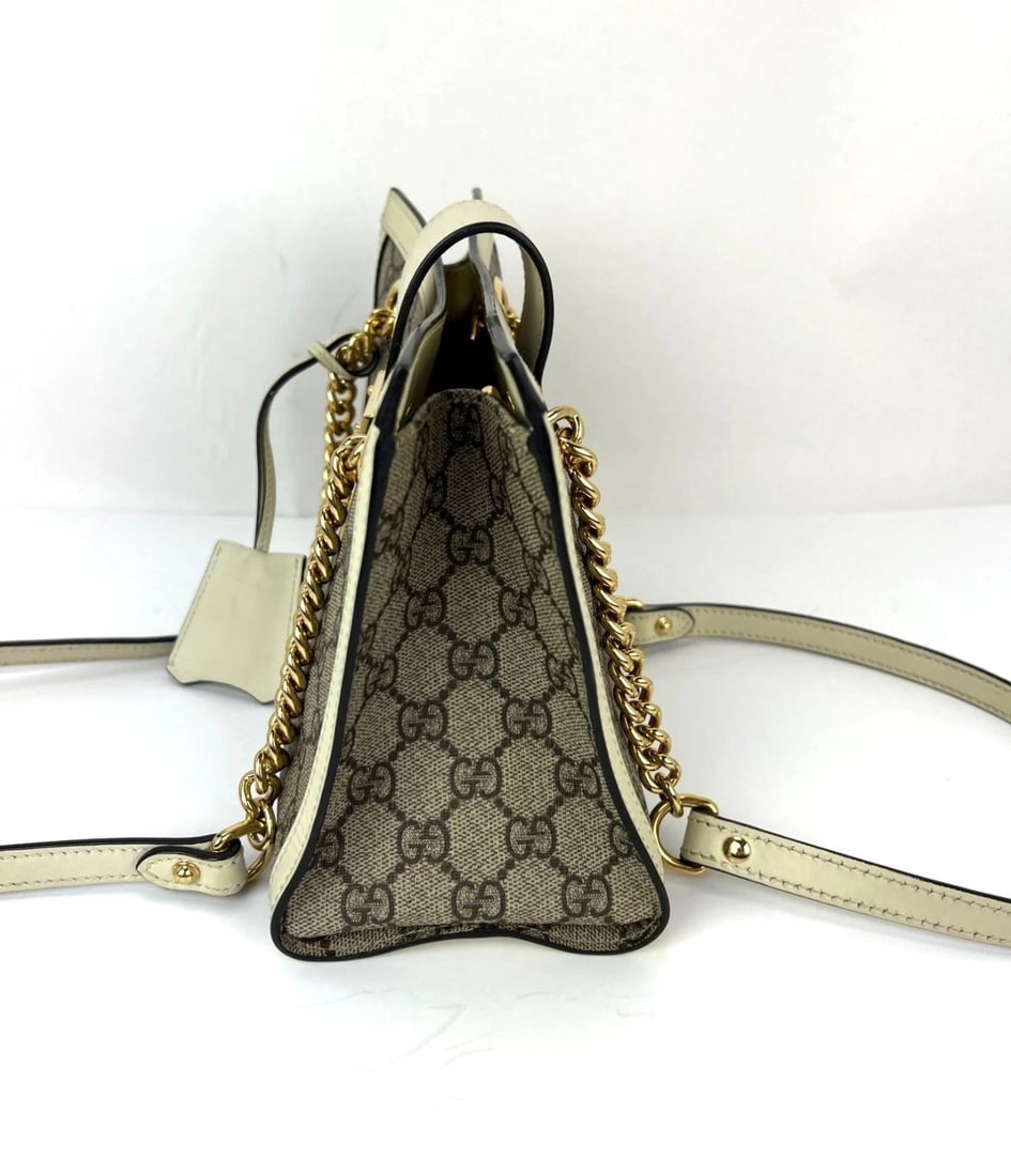 Gucci GG Supreme Small Padlock Leather Ebony Tote Bag - 13