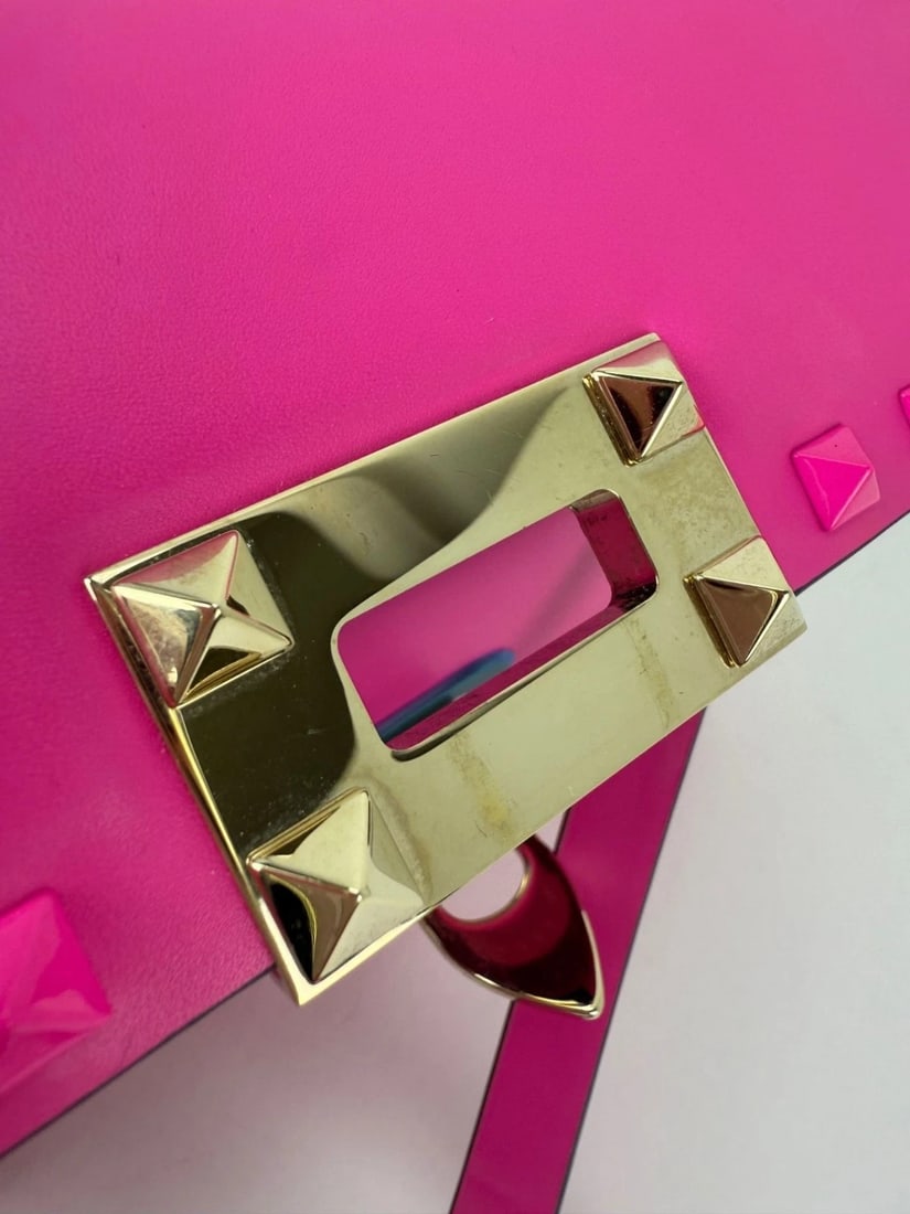 Valentino Gavavani Small Rockstud Pink Leather Shoulder Bag - 11