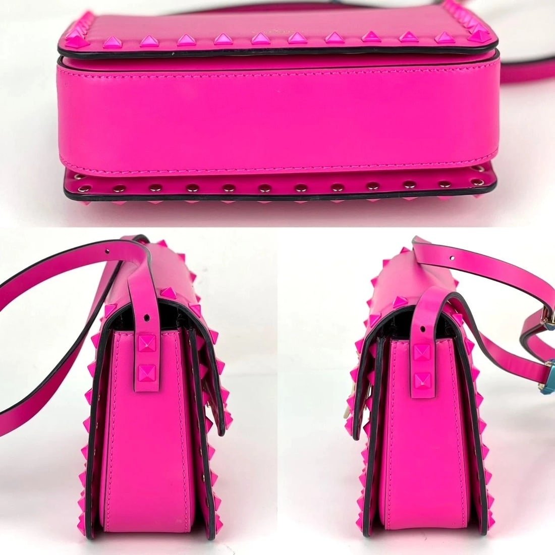 Valentino Gavavani Small Rockstud Pink Leather Shoulder Bag - 12