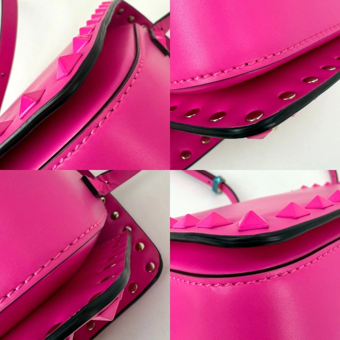 Valentino Gavavani Small Rockstud Pink Leather Shoulder Bag - 15