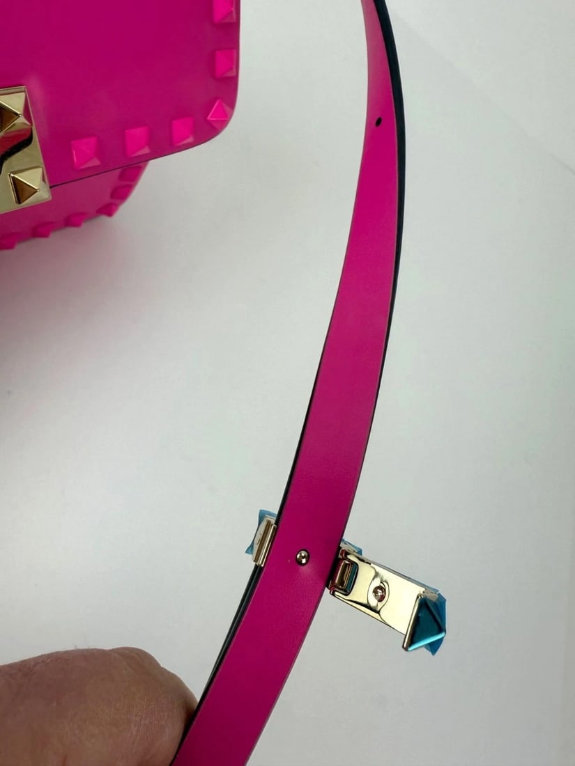 Valentino Gavavani Small Rockstud Pink Leather Shoulder Bag - 16