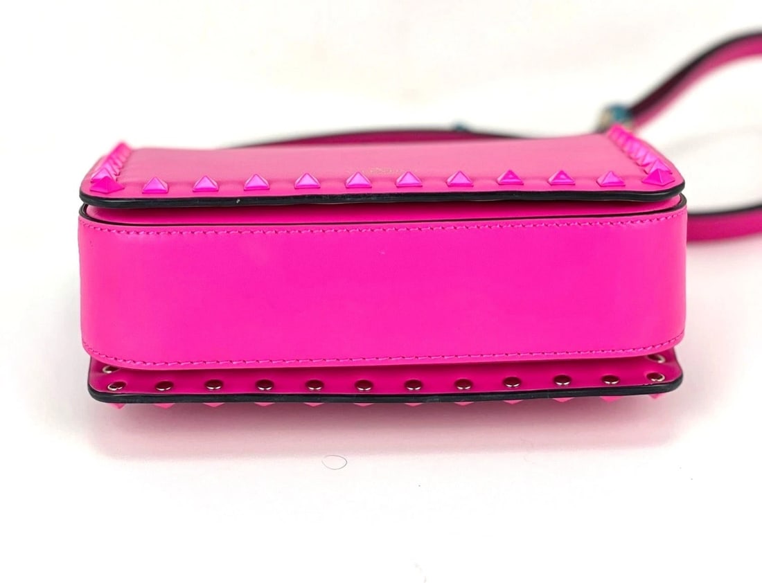 Valentino Gavavani Small Rockstud Pink Leather Shoulder Bag - 7