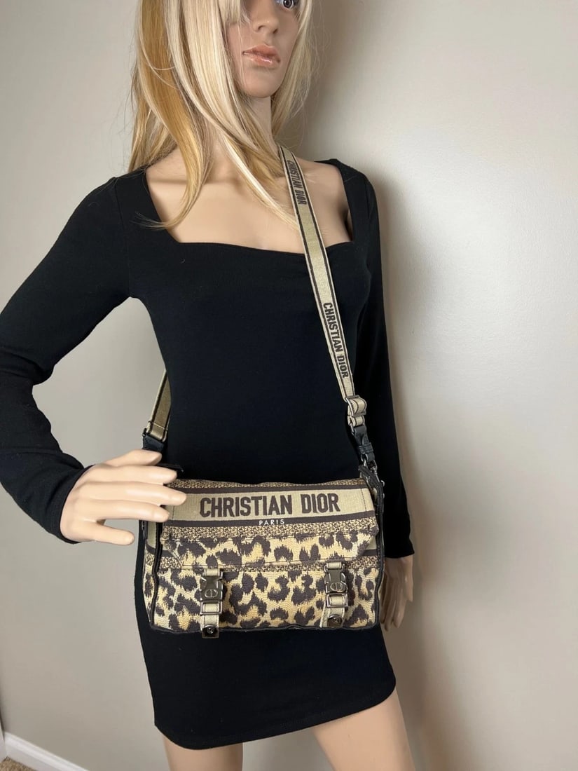 Christian Dior Small Diorcamp Leopard Messenger Shoulder Bag - 14