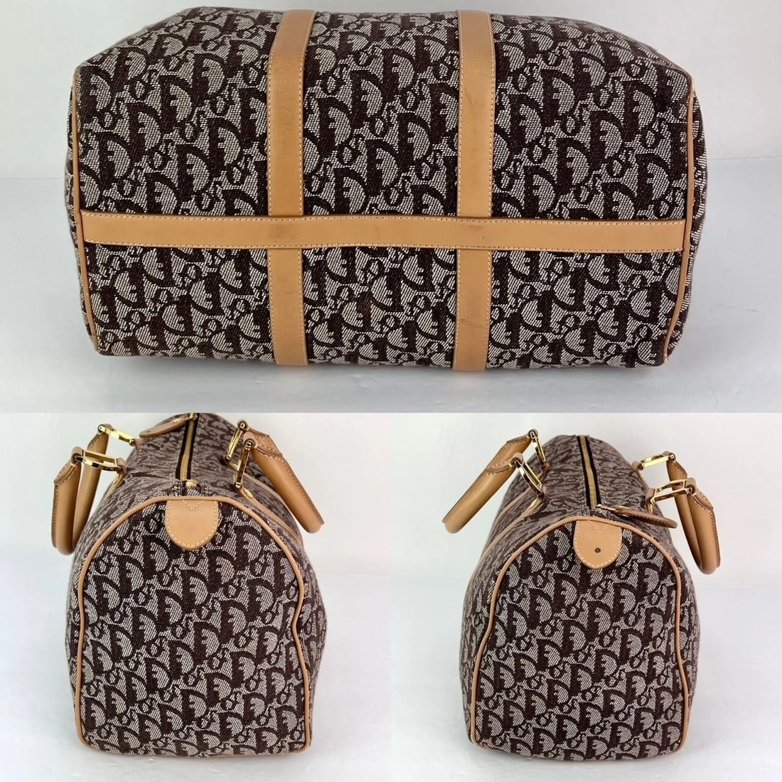 Christian Dior Vintage Trotter Diorissimo Medium Brown Boston Bag - 5