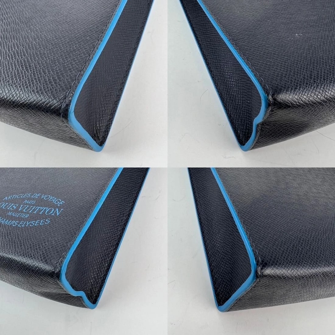 Louis Vuitton Pochette Voyage MM Taiga Dark Blue Leather Bag - 6