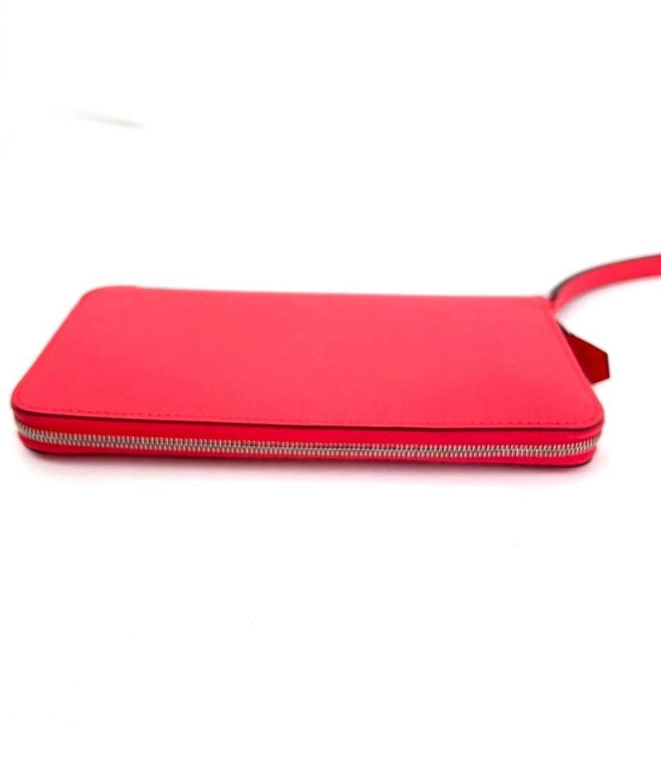 Hermes Epsom Lucky Wrist Azap Leather Pink Red Wallet - 3