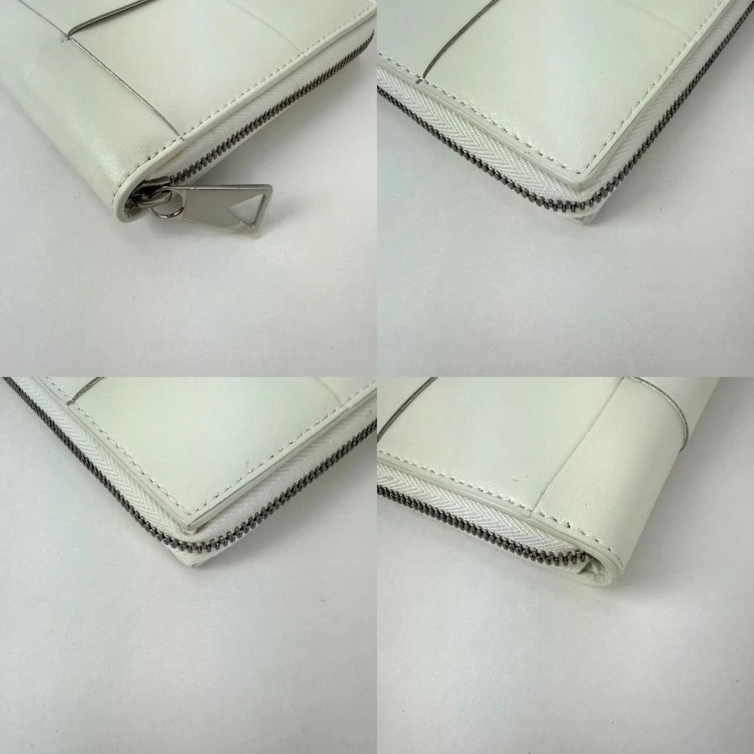 Bottega Veneta Intrecciato Leather White Cassette Zip Around Wallet - 13