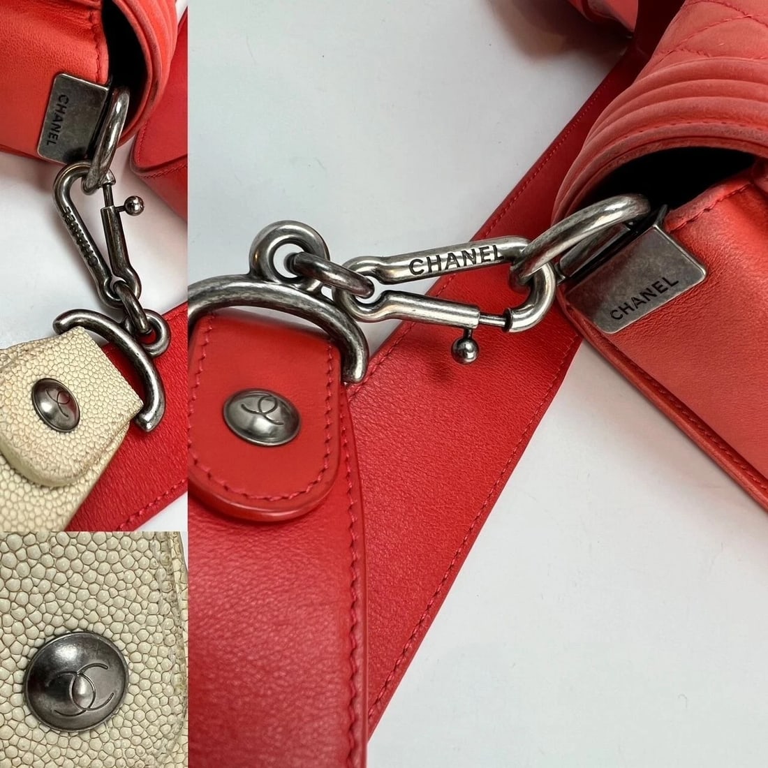 CHANEL Lambskin Quilted Medium Boy Red Flap Bag - 11