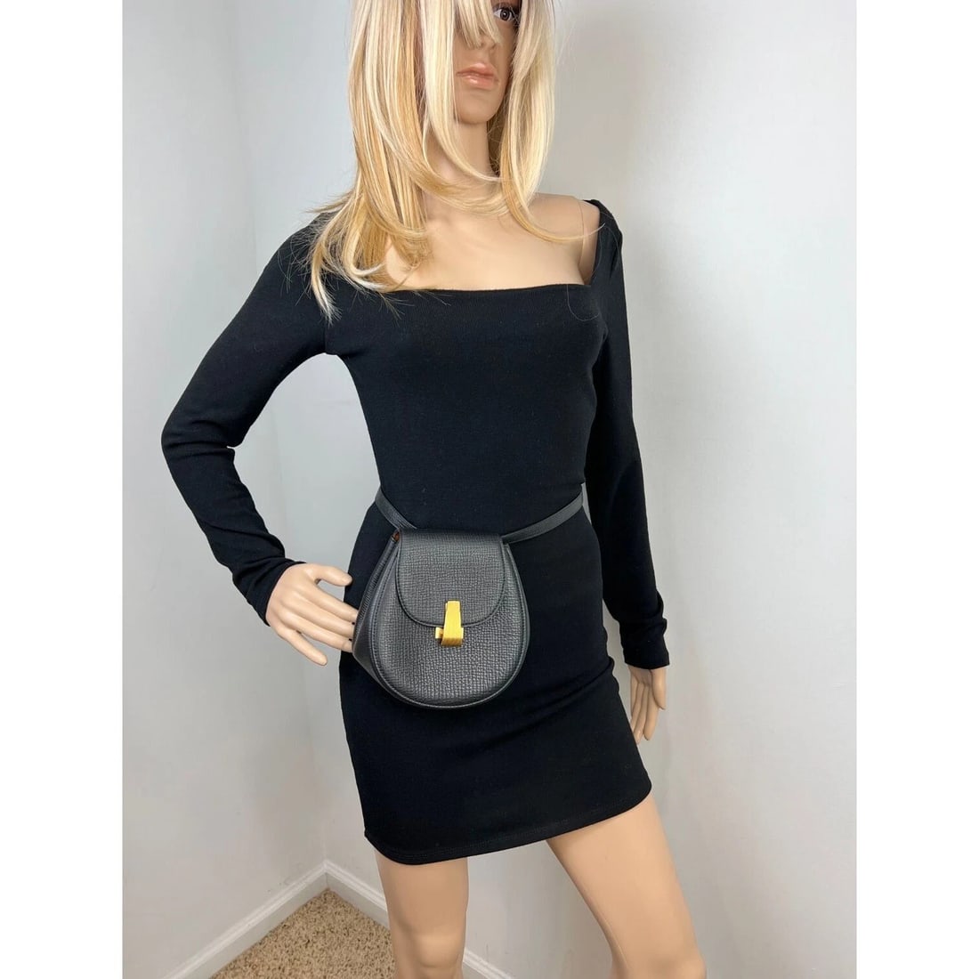 Bottega Veneta Palmellato Calfskin rounded Belt Waist Bag Black - 7