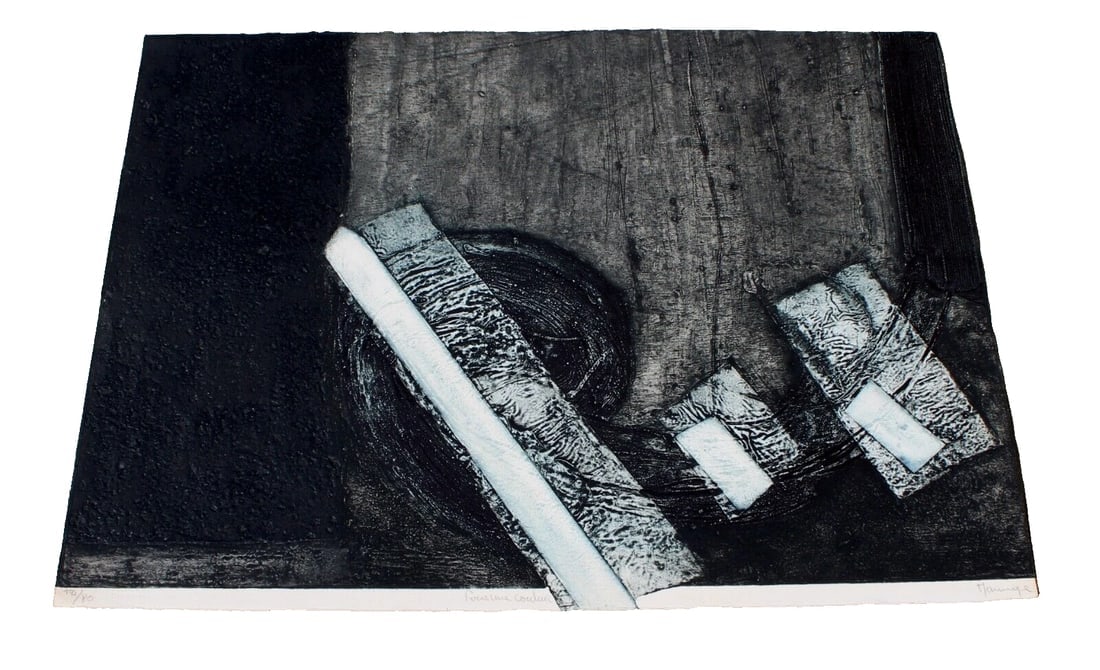 FRANCOIS MARANGE French Canadian Modernist Abstract Etching Pour Une Couleur - 2