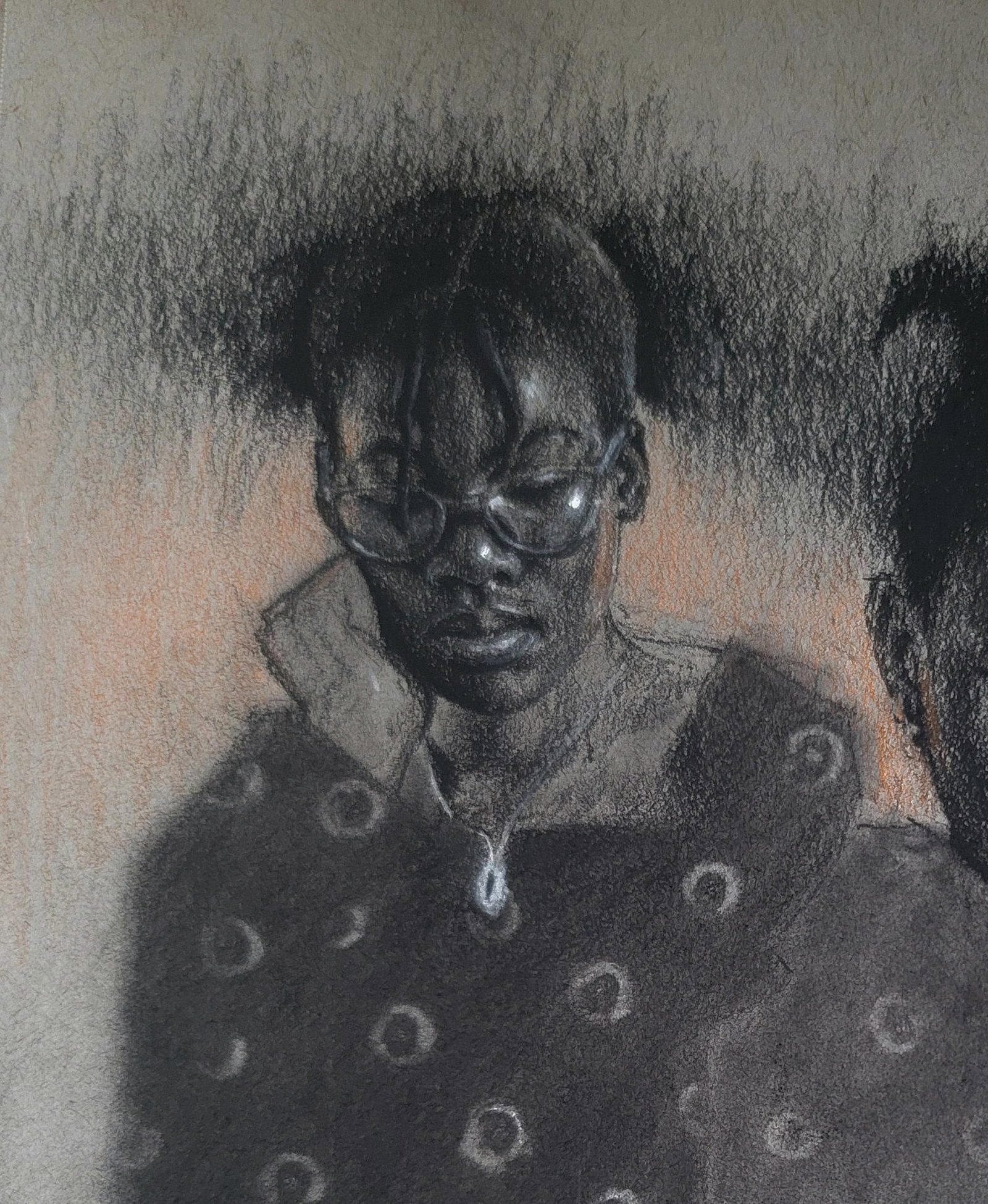 Damilola Ilori, Quiet Time - 21st Century, Contemporary, Figurative Portrait Drawing, Two Women, - 3