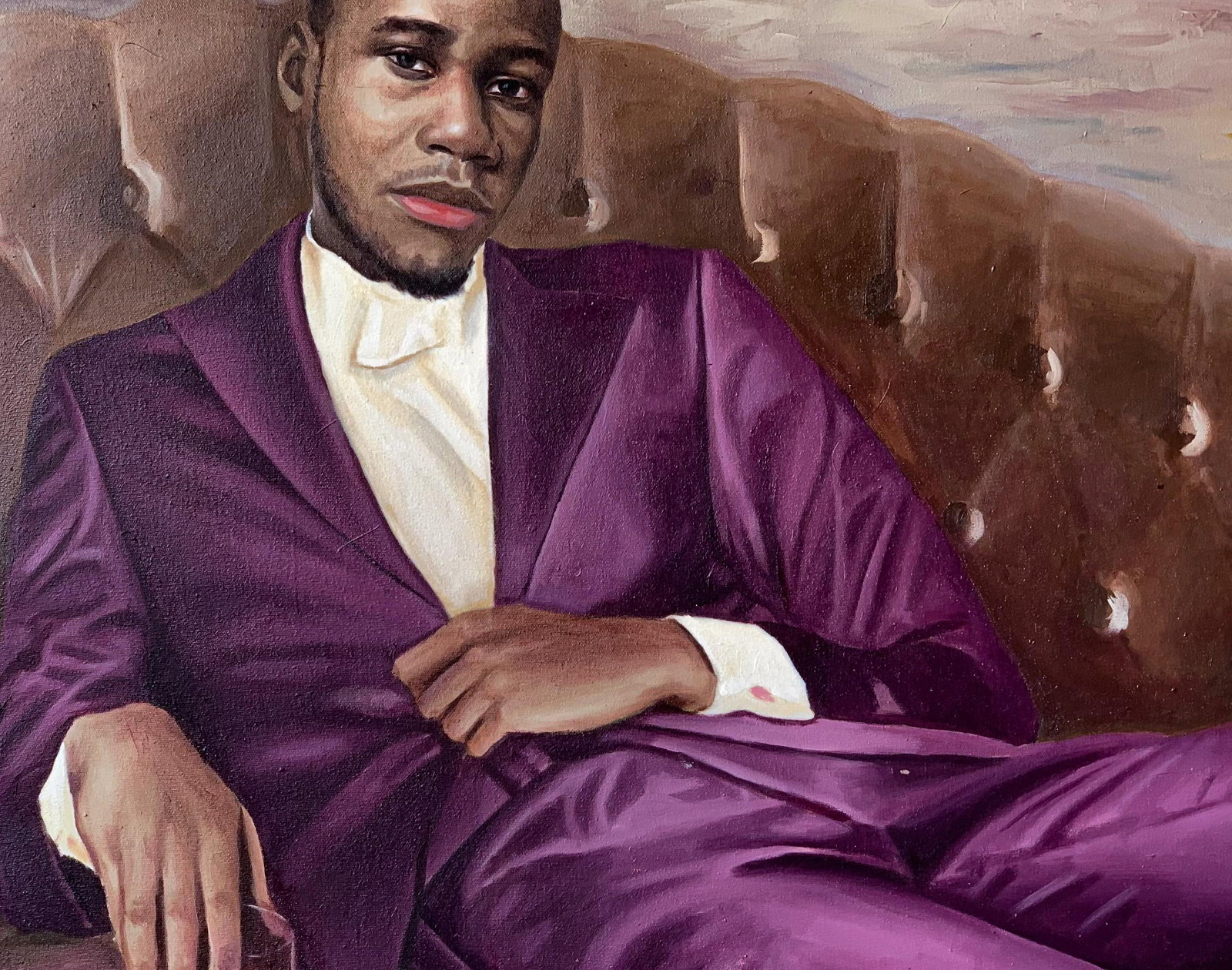 Afolayan Emmanuel, Gentle Hold of the Couch -21st Century, Contemporary, Figurative Painting, Oil, - 9