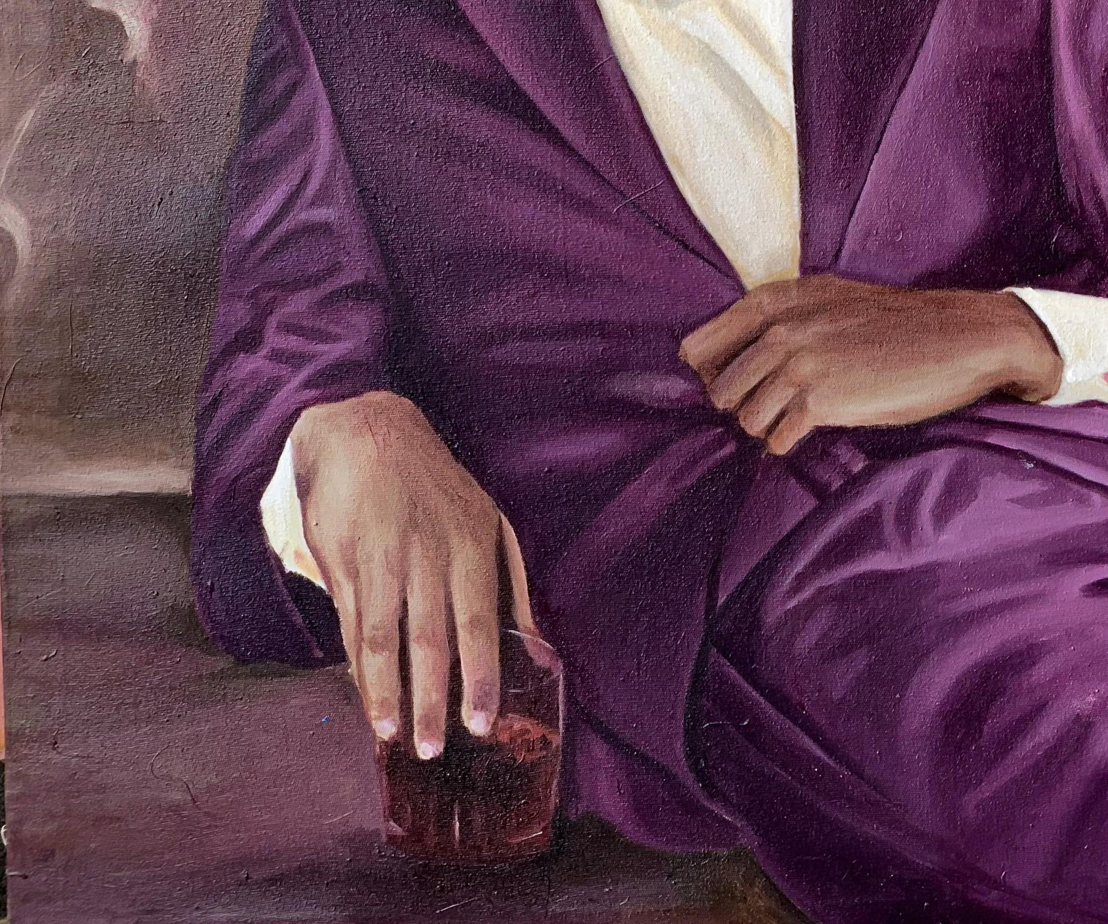 Afolayan Emmanuel, Gentle Hold of the Couch -21st Century, Contemporary, Figurative Painting, Oil, - 13