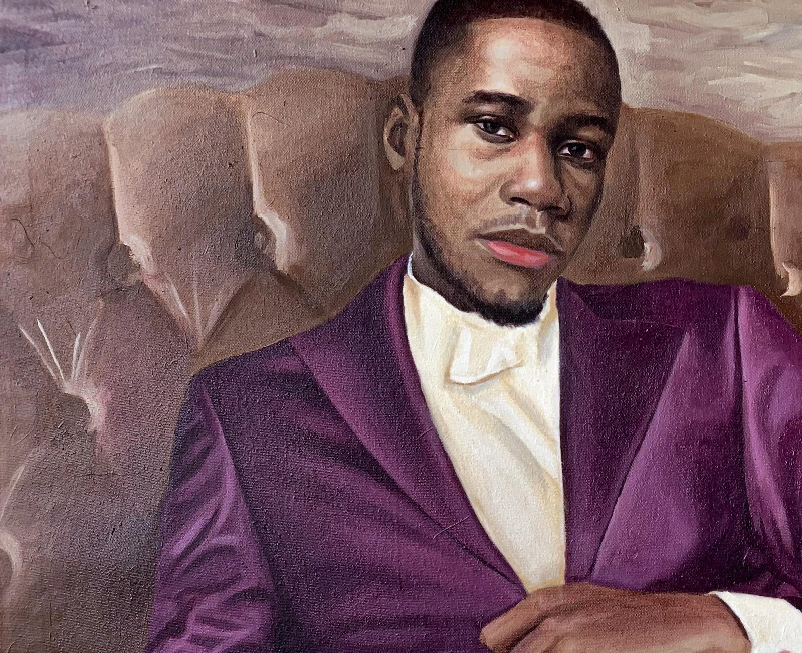 Afolayan Emmanuel, Gentle Hold of the Couch -21st Century, Contemporary, Figurative Painting, Oil, - 5