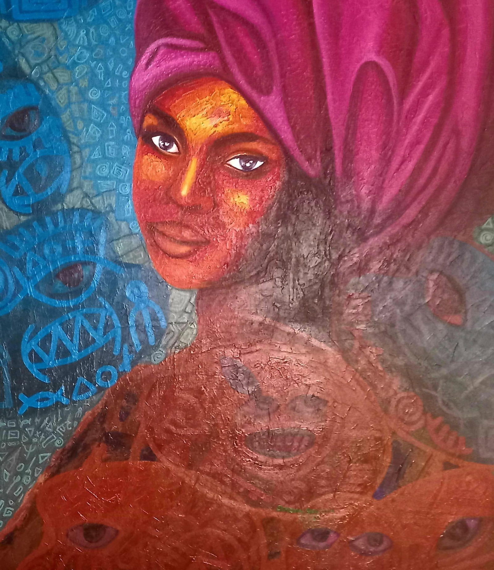 Omonu Salisu, Motherhood 2 -21st Century, Contemporary, Portrait Painting, Acrylic, Women Art, 2021 - 4