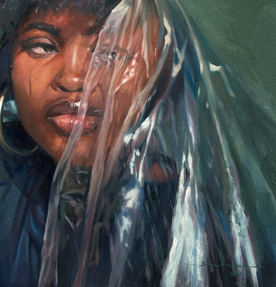 Sayeed Momoh, Closure - 21st Century, Contemporary, Figurative Portrait, Oil, Women in Fashion, 2023 - 2
