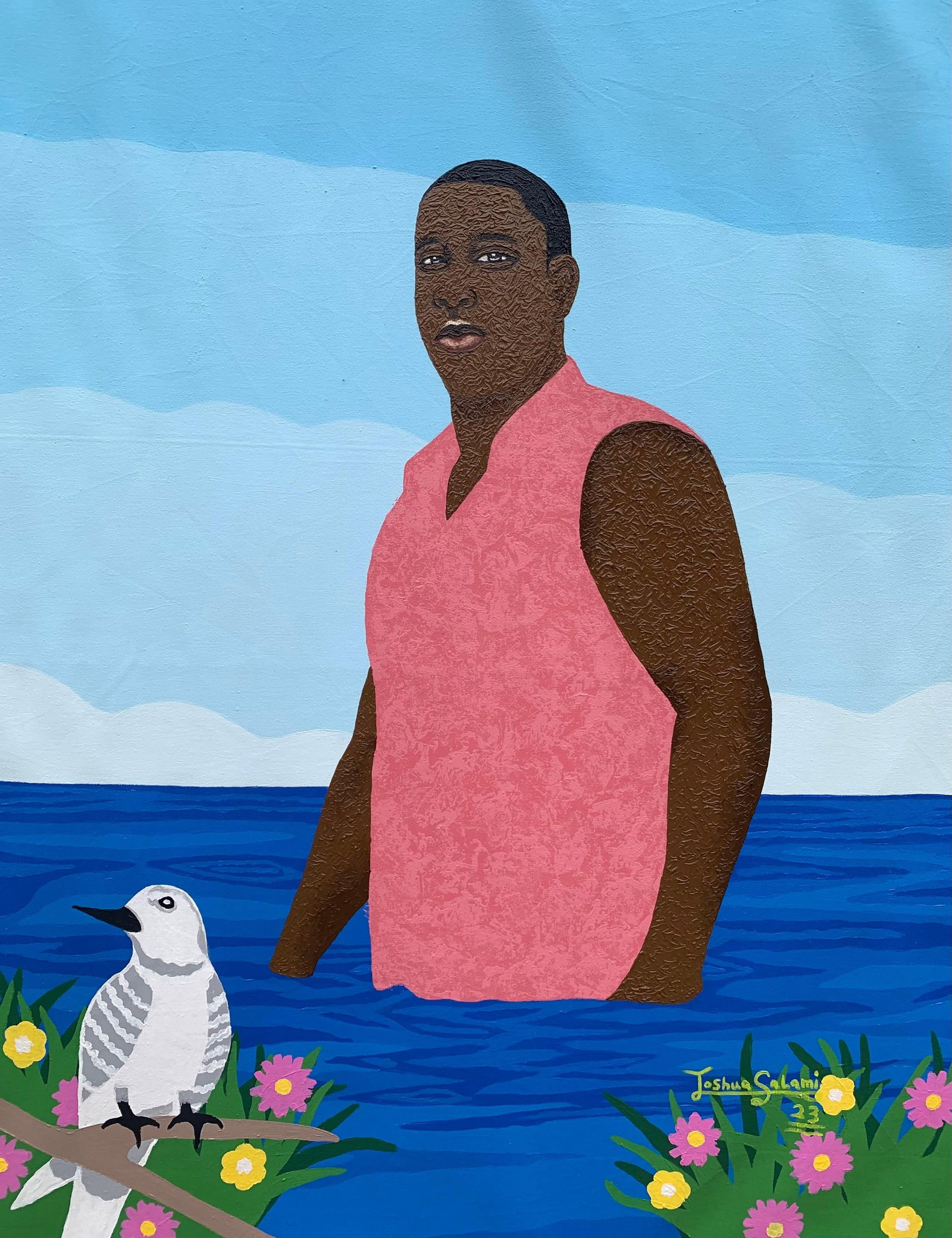 Joshua Salami, Sometimes At The Beach - 21st Century, Expressionist, Figurative Landscape, Men, 2023 - 4