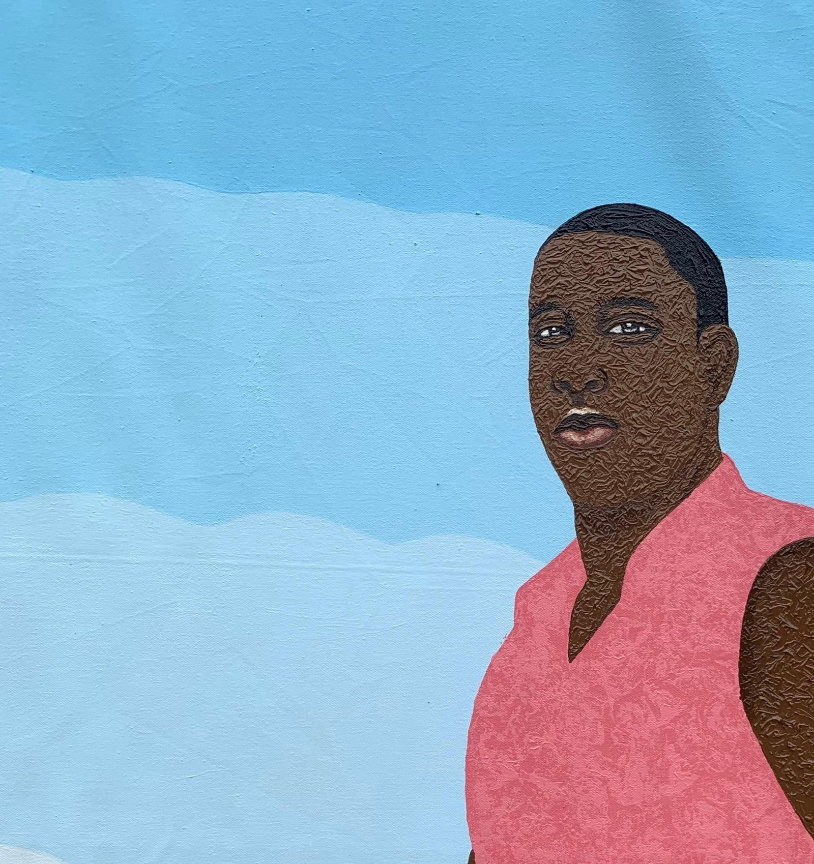 Joshua Salami, Sometimes At The Beach - 21st Century, Expressionist, Figurative Landscape, Men, 2023 - 5