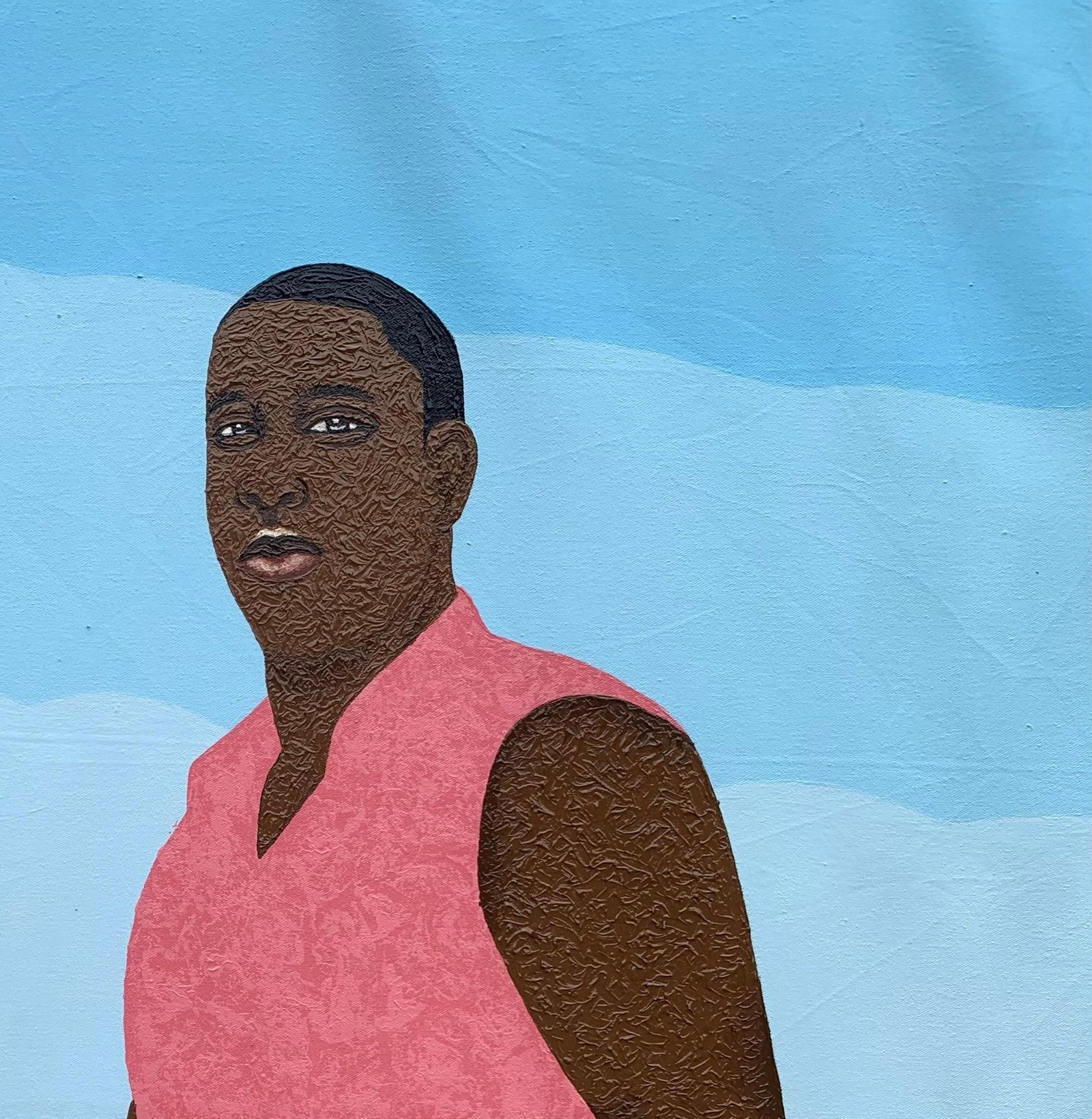Joshua Salami, Sometimes At The Beach - 21st Century, Expressionist, Figurative Landscape, Men, 2023 - 6