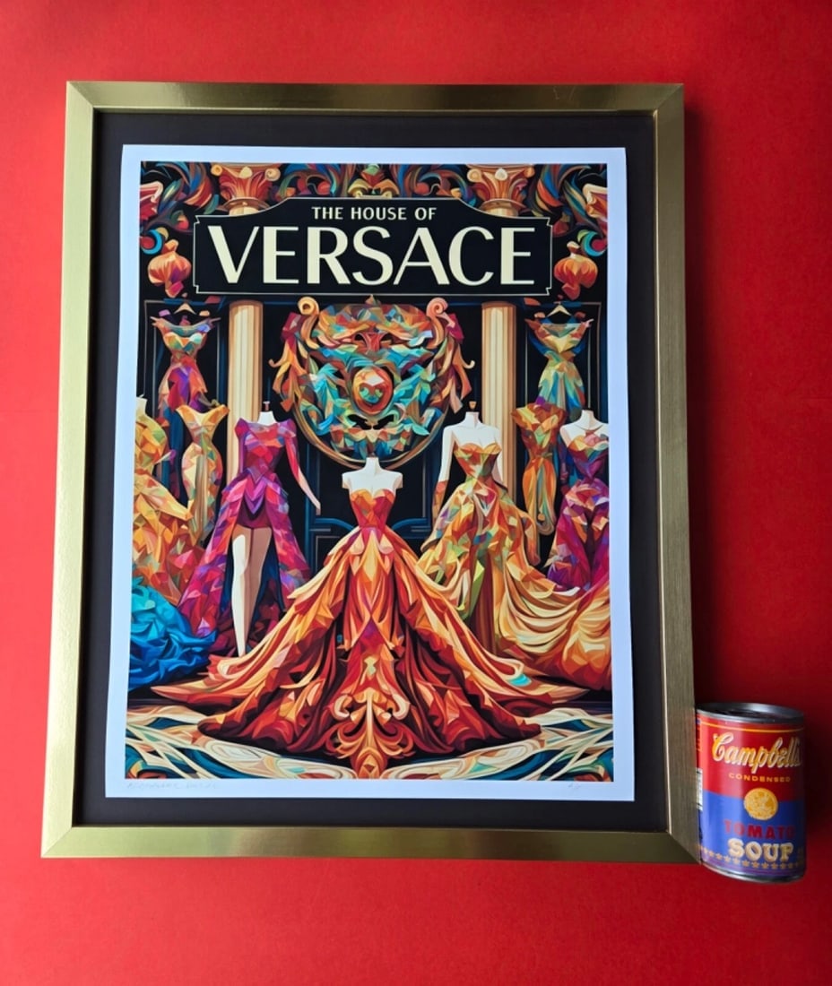 ALEXANDER DULAC + VERSACE LARGE Hand Signed Authentic Print LtdEd of 10 COA!!: Up for Sale is this Beautiful and Elegant Hand Signed Authentic Giclee by renowned contemporary artist ALEXANDER DU LAC " VERSACE SPIRIT" The print is 18x14in. It's mounted over a blackboard and frame