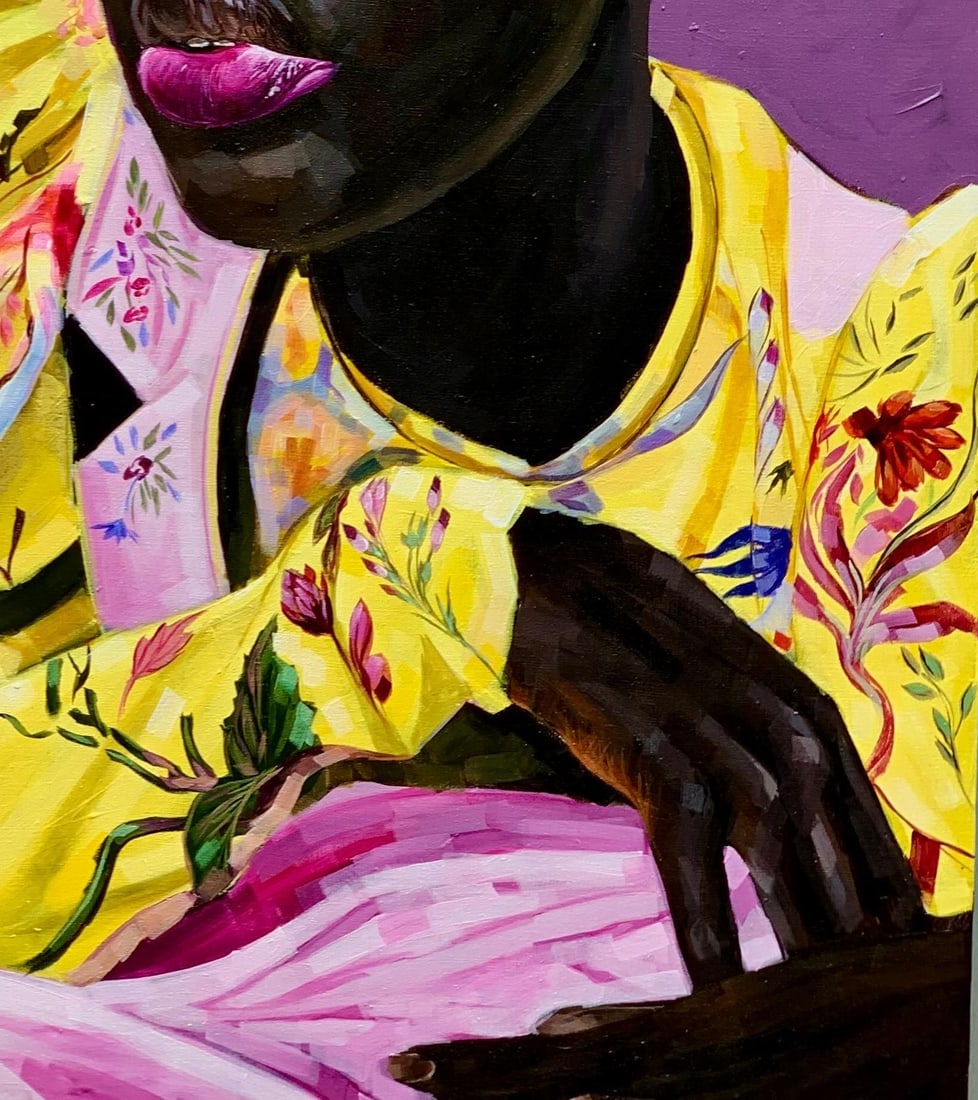Elie HATUNGIMANA, Inner Bloom -21st Century, Contemporary, Figurative Painting, Women Art, 2024 - 2