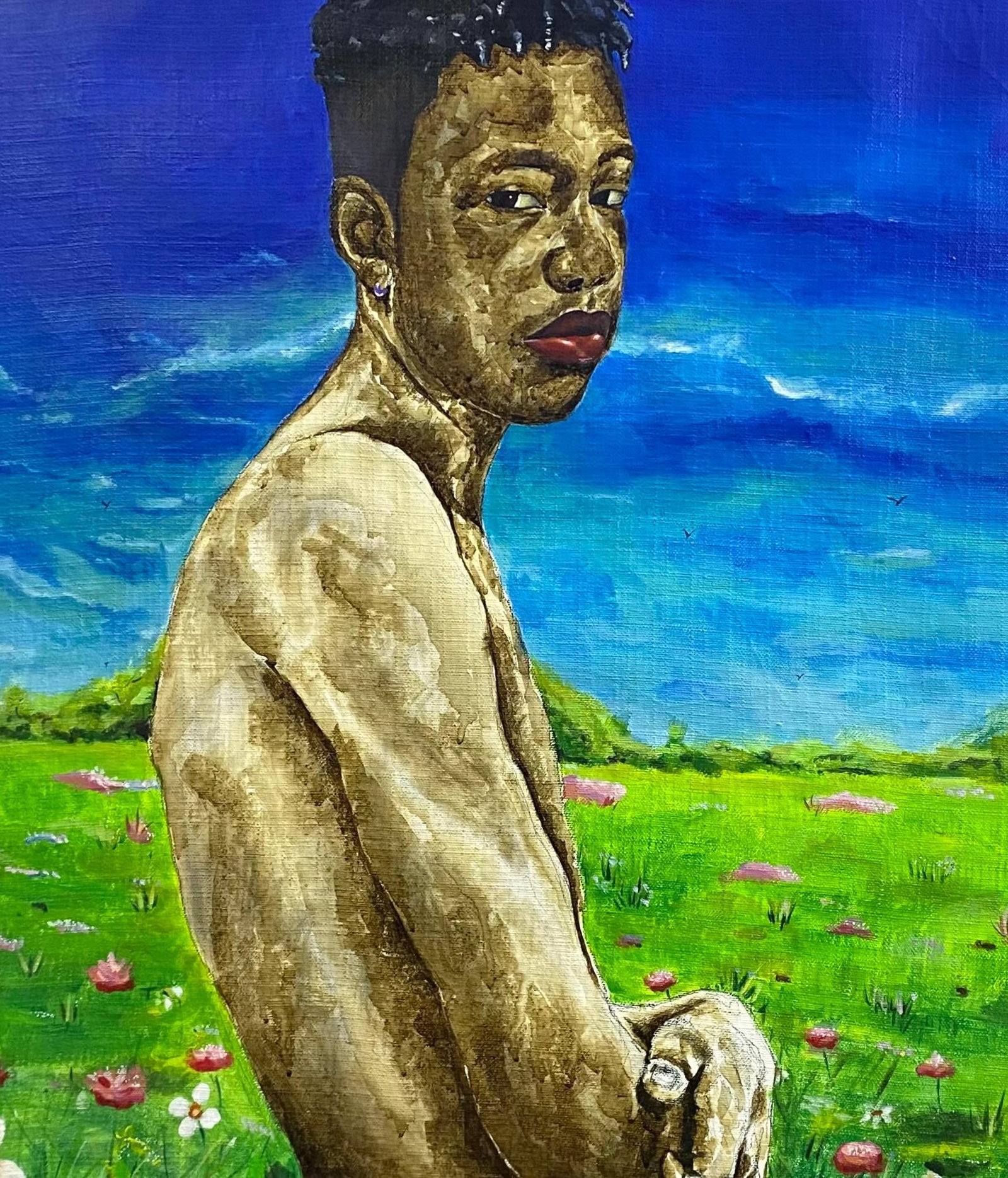 Emmanuel Ojebola, Echoes of Success and Unseen Burdens - 21st Century, Contemporary, Garden, Men, - 18
