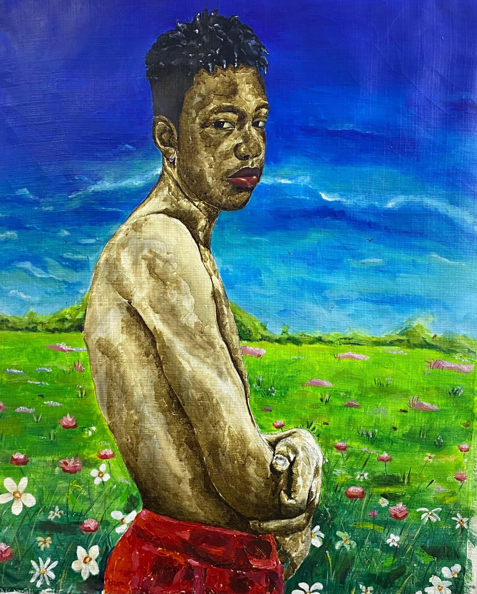 Emmanuel Ojebola, Echoes of Success and Unseen Burdens - 21st Century, Contemporary, Garden, Men, - 7
