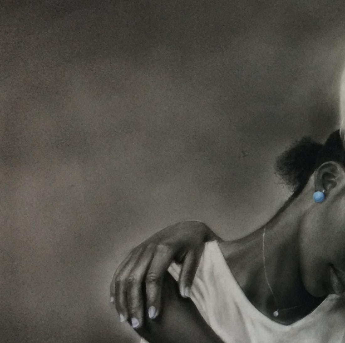 Sayeed Momoh, Sisters - 21st Century, Contemporary, Figurative Portrait, Love, Black and White, 2024 - 14