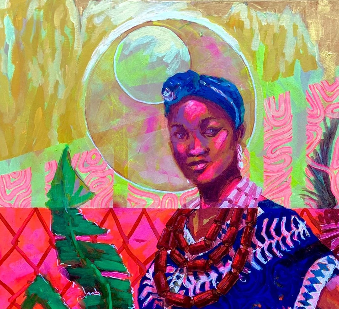 Godfrey Chukwuebuka , Adanna (Cultural Fusion) -21st Century, Contemporary, Figurative Painting, - 5