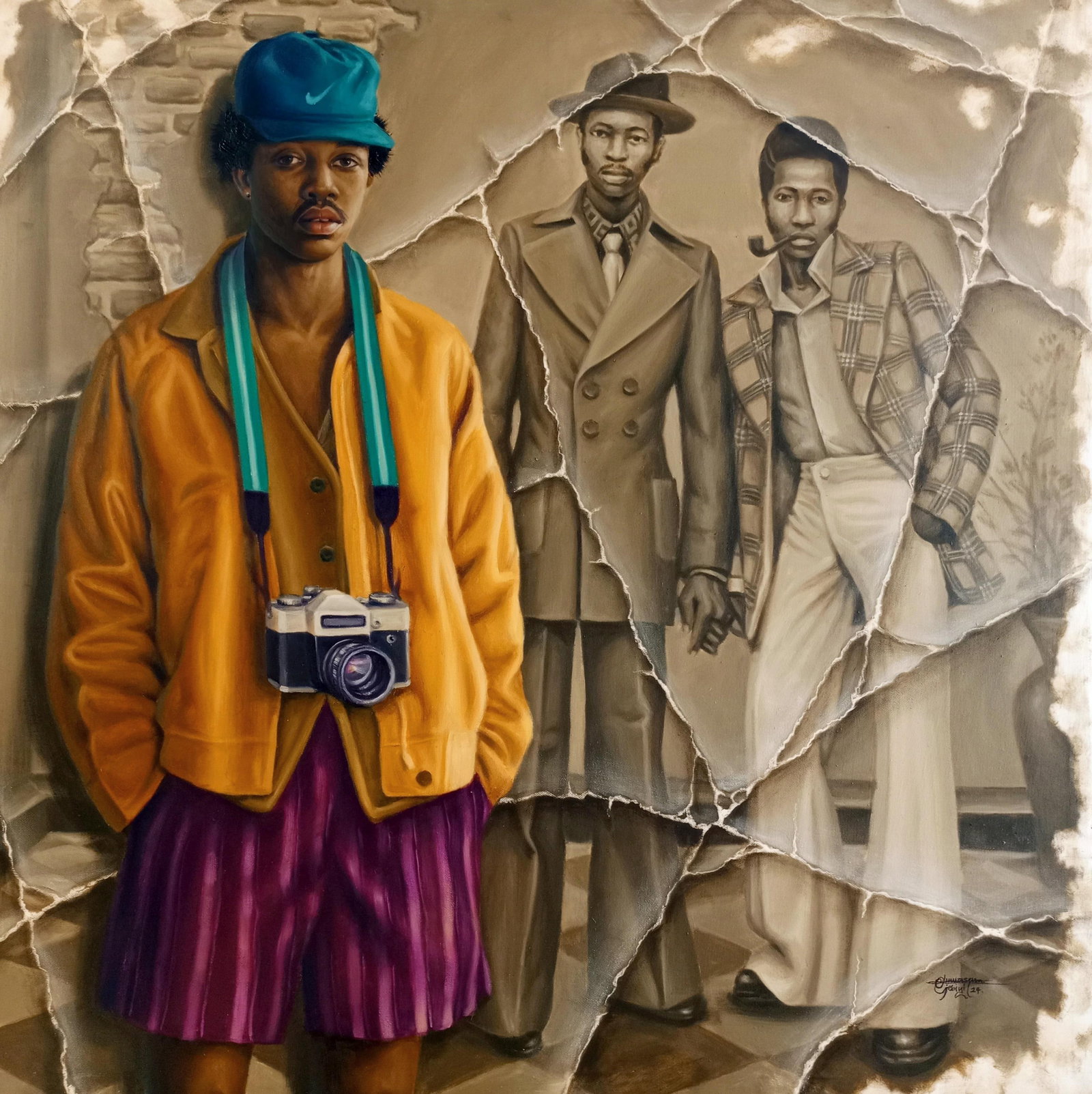 Oluwaseun Ojebiyi, Timeless Friends -21st Century, Contemporary, Figurative Painting, Oil, 2024 - 4