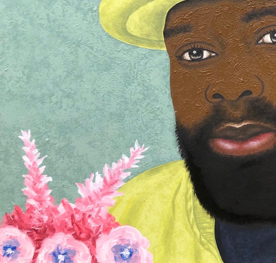 Joshua Salami, My Favorite Head Gear - 21st Century, Expressionist, Figurative Portrait, Men, 2022 - 13