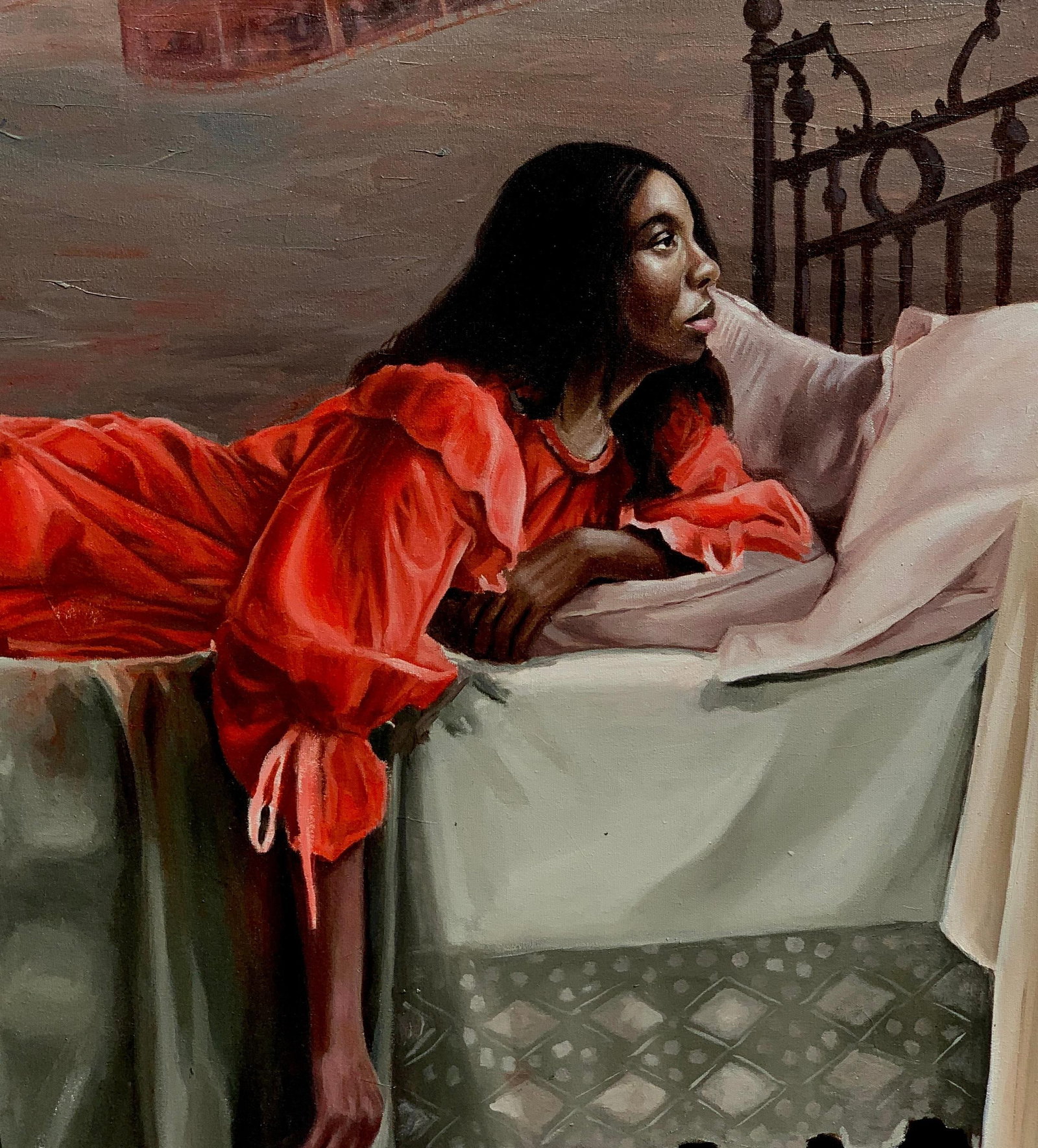 Afolayan Emmanuel, Unfurling the Past 2-21st Century, Contemporary, Figurative Painting, Oil, Women, - 3