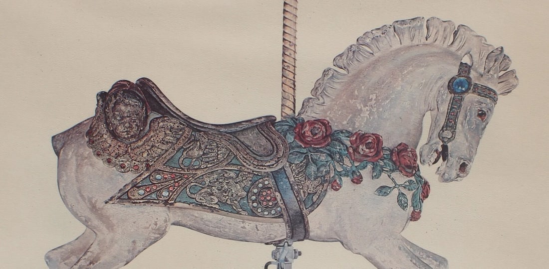 MERV CORNING Carousel Horse Signed/Numbered Lithograph 41/500 - 4