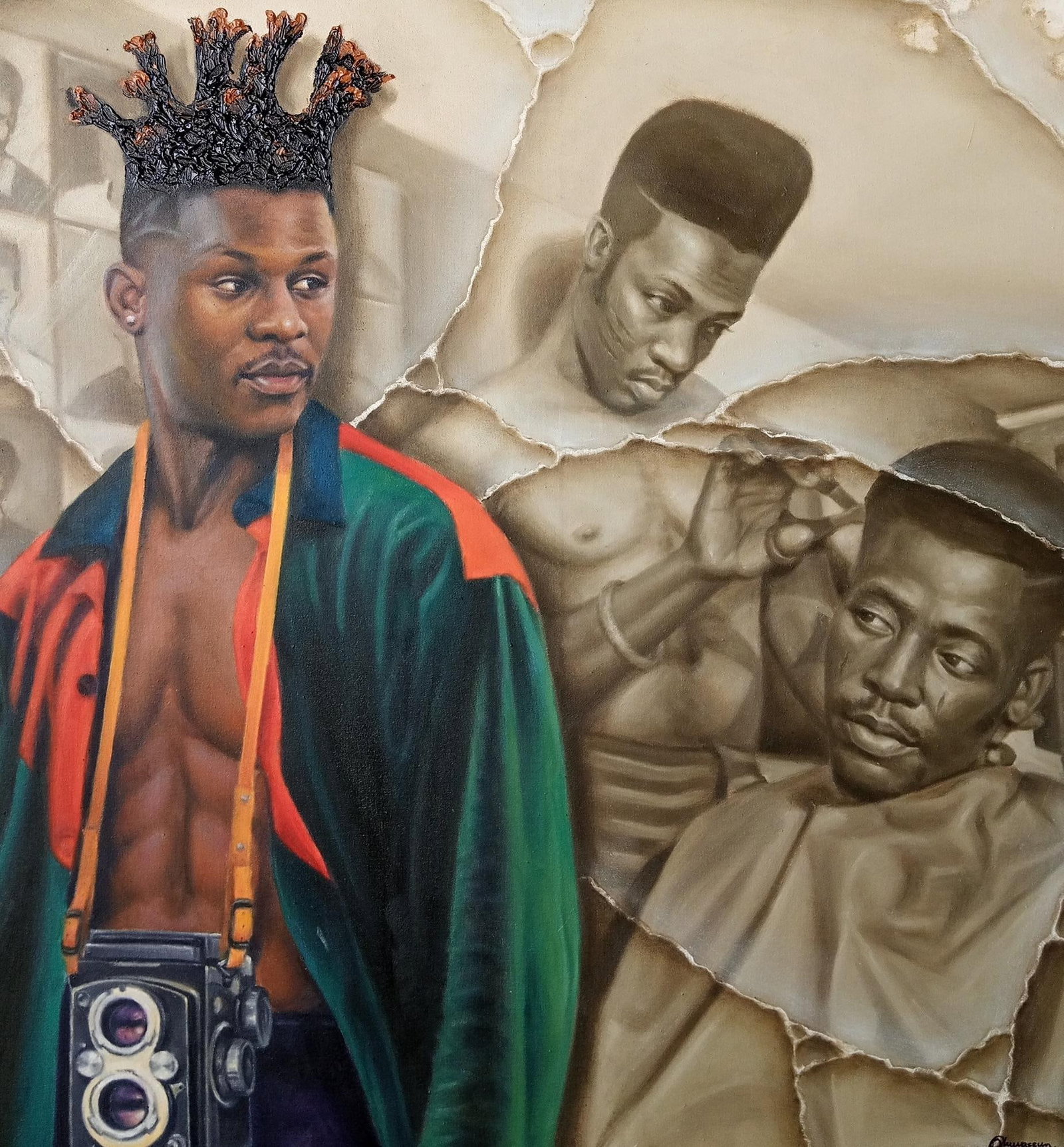 Oluwaseun Ojebiyi, Vintage Vibe -21st Century, Contemporary, Figurative Painting, Oil, 2023 - 9