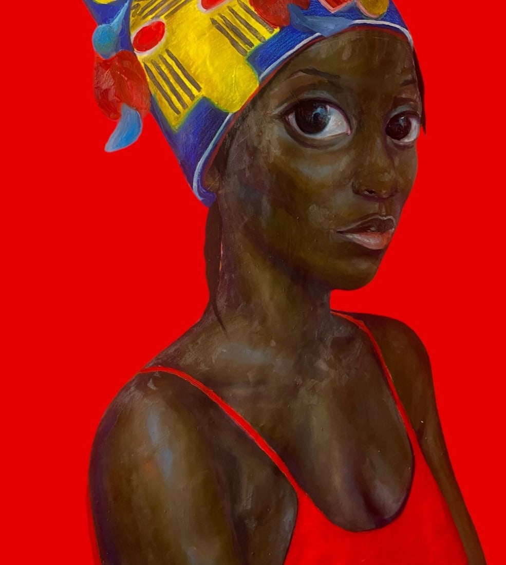 Mayowa Esan, Royalty -21st Century, Contemporary, Figurative Painting, Mixed Media, Women art, 2023 - 14