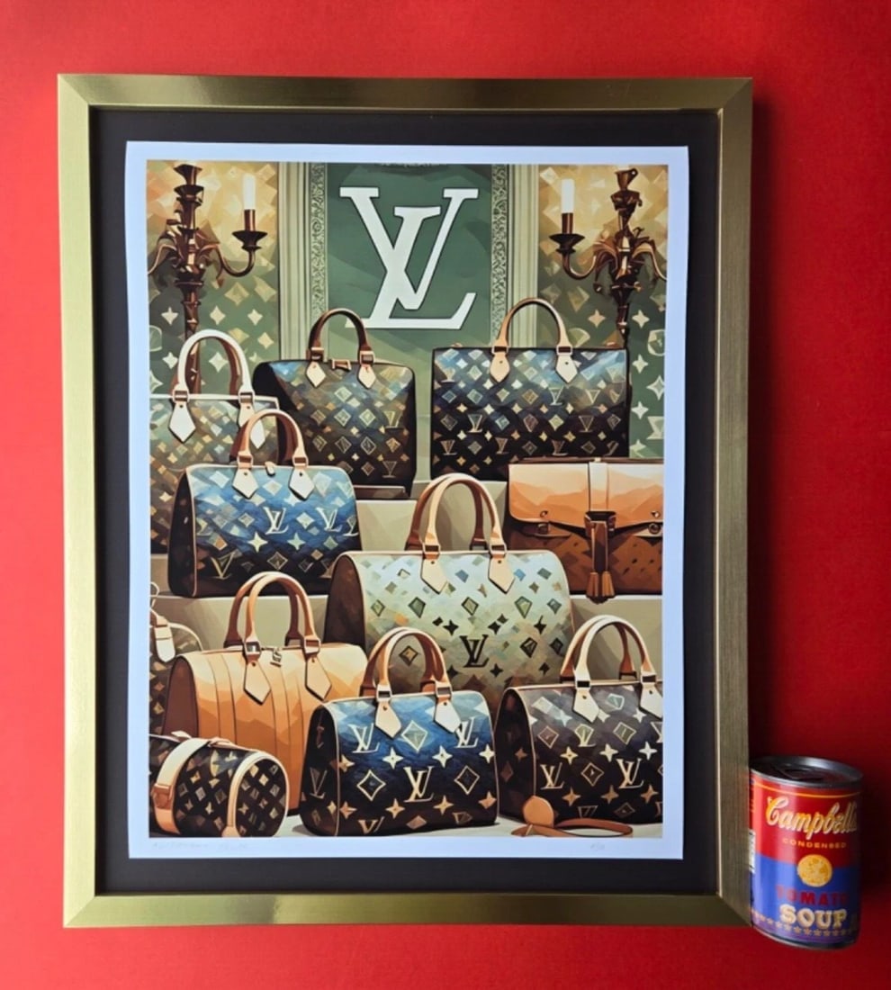 ALEXANDER DULAC FASHION LARGE Hand Signed Authentic Print LtdEd of 10 COA!: Up for Sale is this Beautiful and Elegant Hand Signed Authentic Giclee by renowned contemporary artist ALEXANDER DU LAC " LUOIS VUITTON SPIRIT" The print is 18x14in. It's mounted over a blackboard and