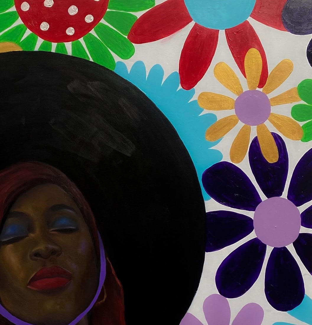 Gobe Joseph, Solitude - 21st Century, Contemporary, Figurative, Colorful, Women on Hat, 2023 - 13