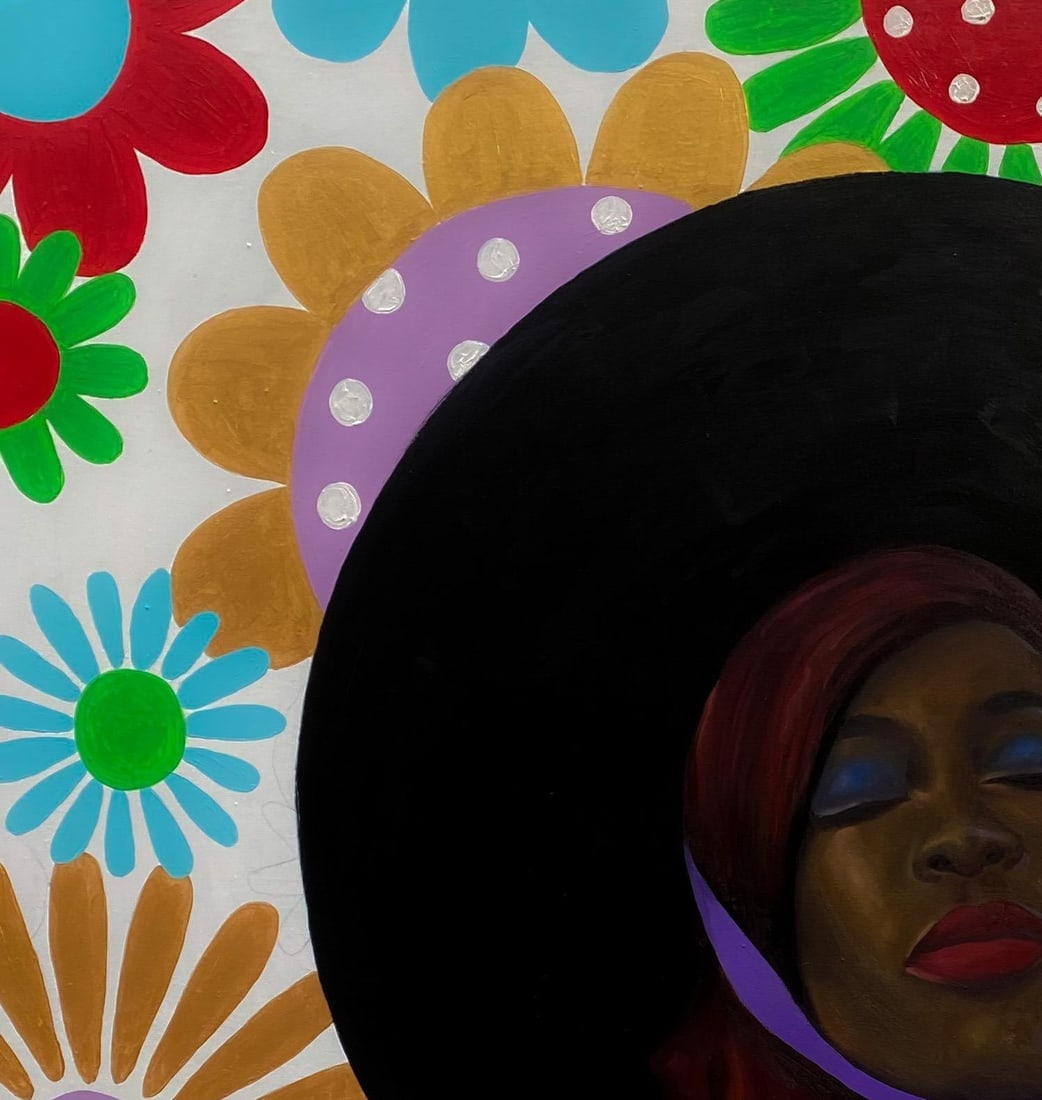Gobe Joseph, Solitude - 21st Century, Contemporary, Figurative, Colorful, Women on Hat, 2023 - 6