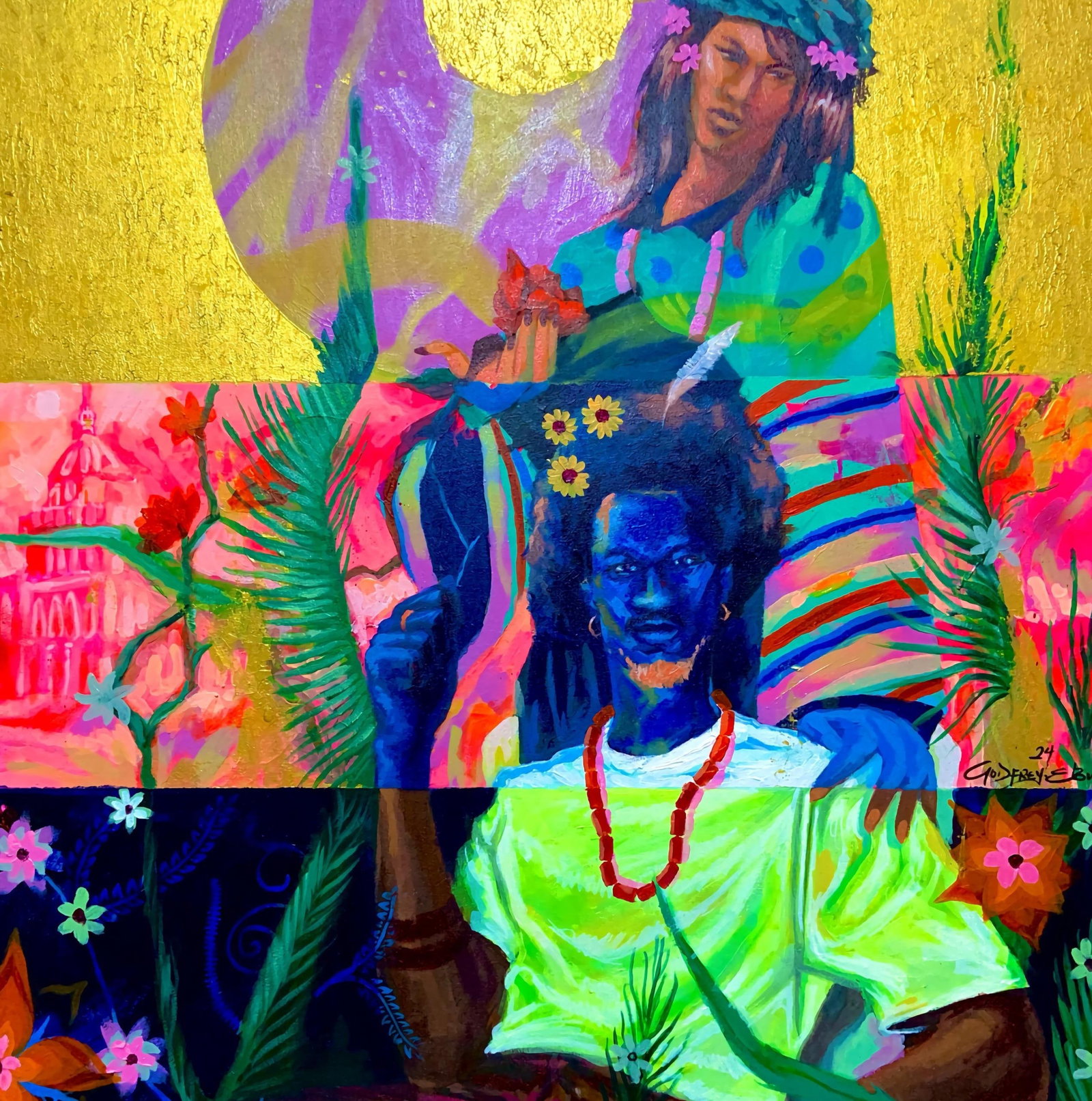 Godfrey Chukwuebuka , Cultural Fusion -21st Century, Contemporary, Figurative Painting, Women art, - 10