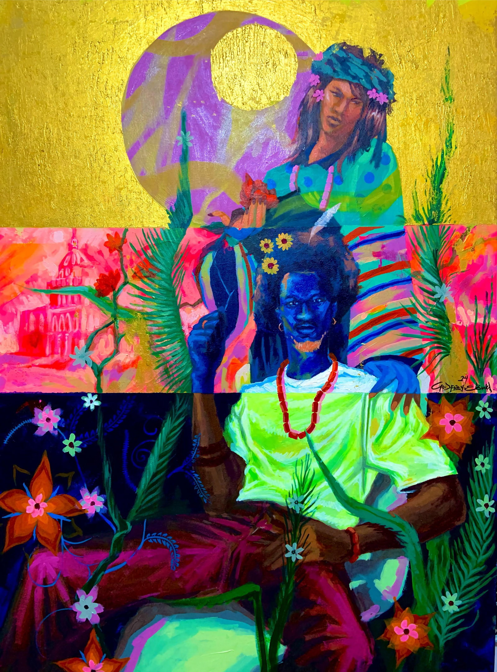 Godfrey Chukwuebuka , Cultural Fusion -21st Century, Contemporary, Figurative Painting, Women art,