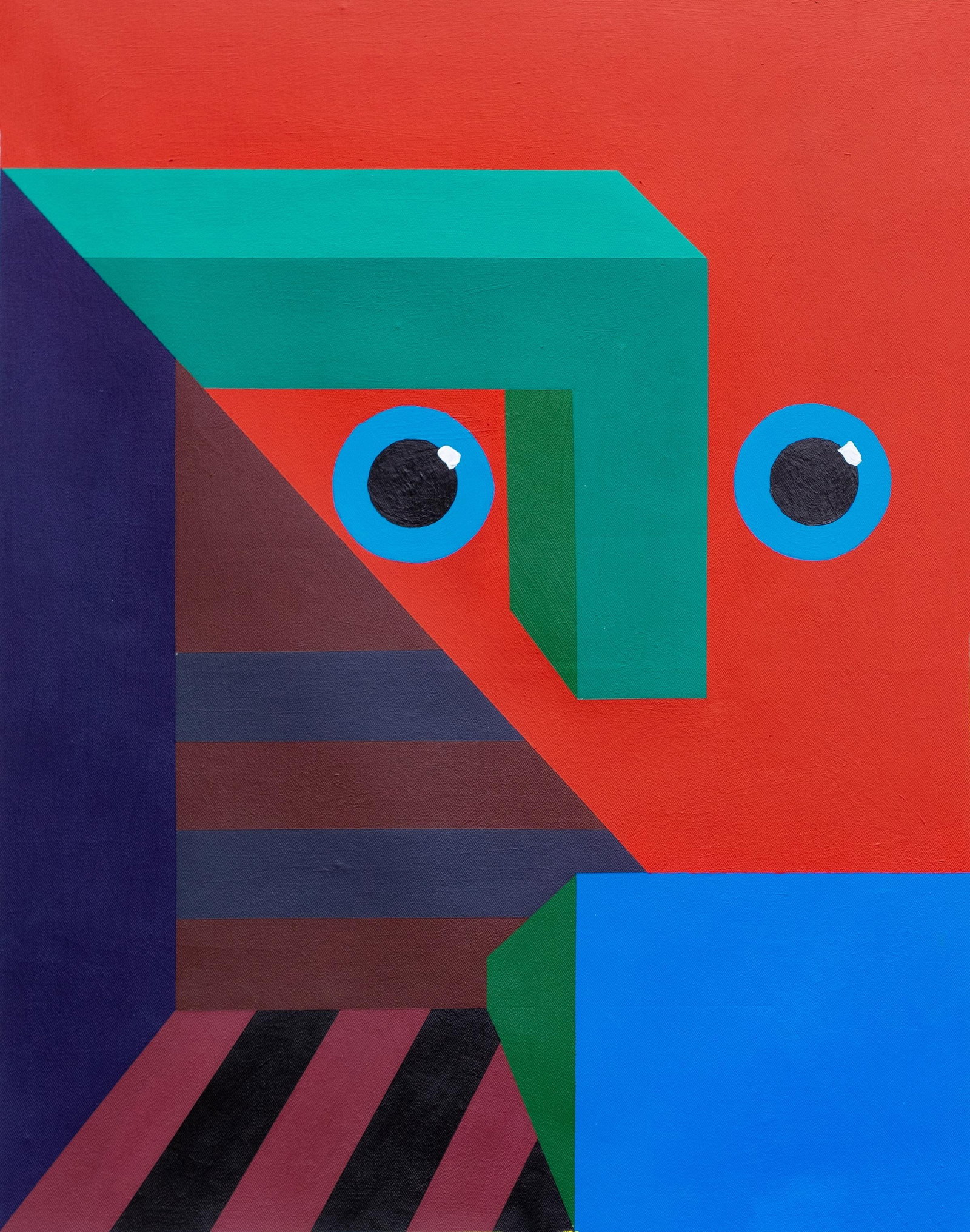 Chinedu Chidebe, Face 1 - 21st Century, Contemporary, Geometric Abstract, Interior, Art Deco, 2024 - 4