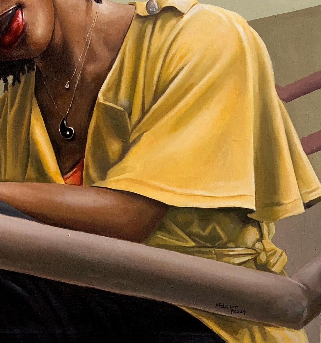 Afolayan Emmanuel, In Between -21st Century, Contemporary, Portrait Painting, Oil, Women Art, 2024 - 2