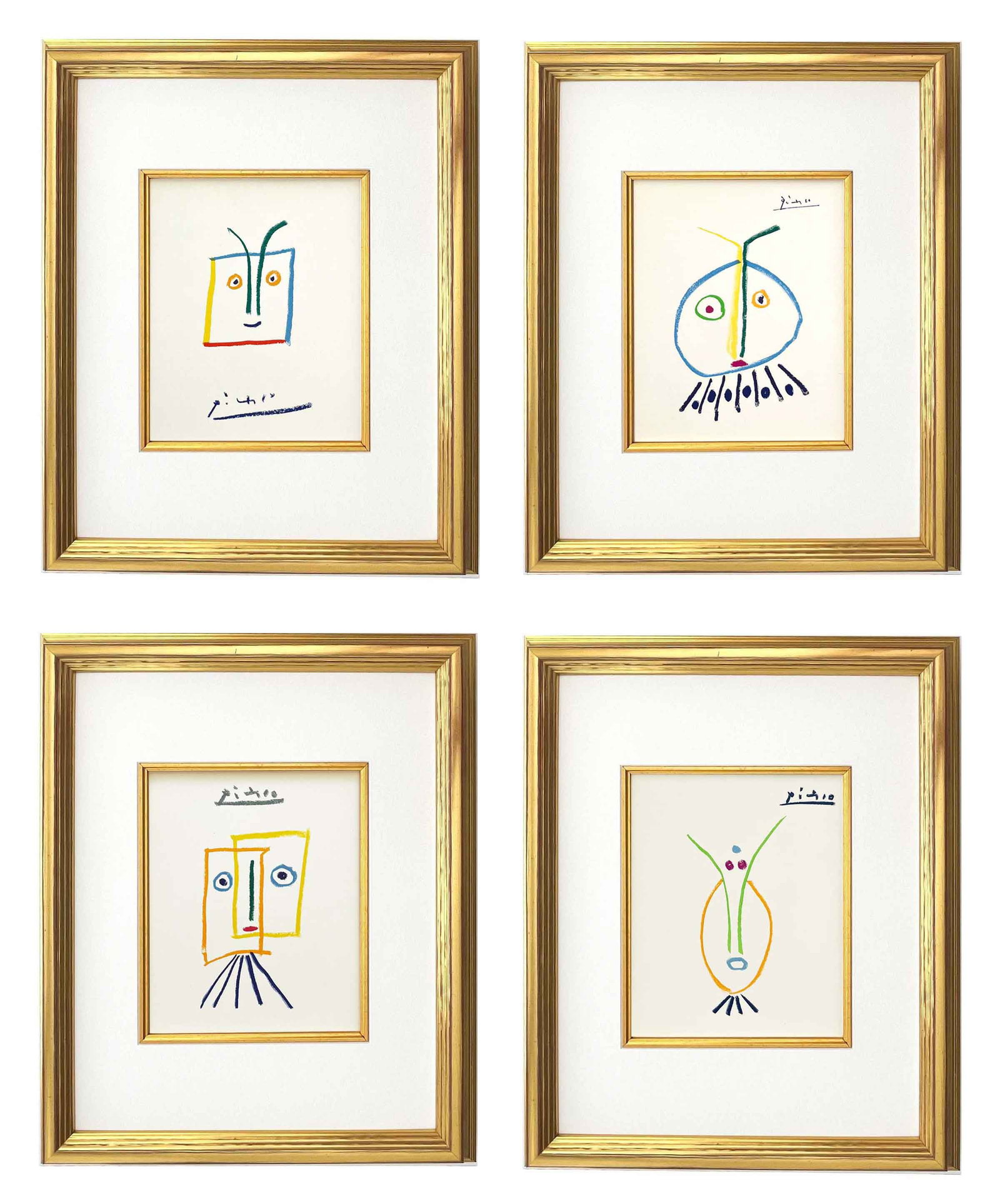 Picasso Lithograph Set of 4 framed stories (1 of 3)