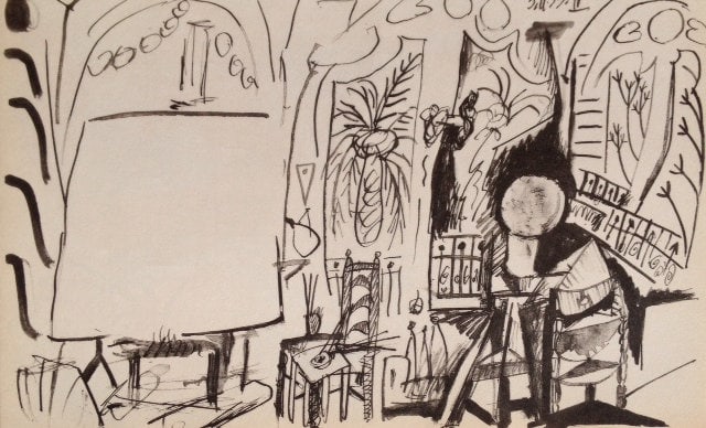 Picasso Sketchbook Carnet de la Californie Lithograph 4 dated 3/11/1955 (1 of 1)