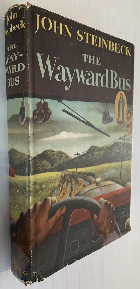 1947 1st Edition/Printing BC "THE WAYWARD BUS" by John Steinbeck HC/DJ N.Fine/VG - 2