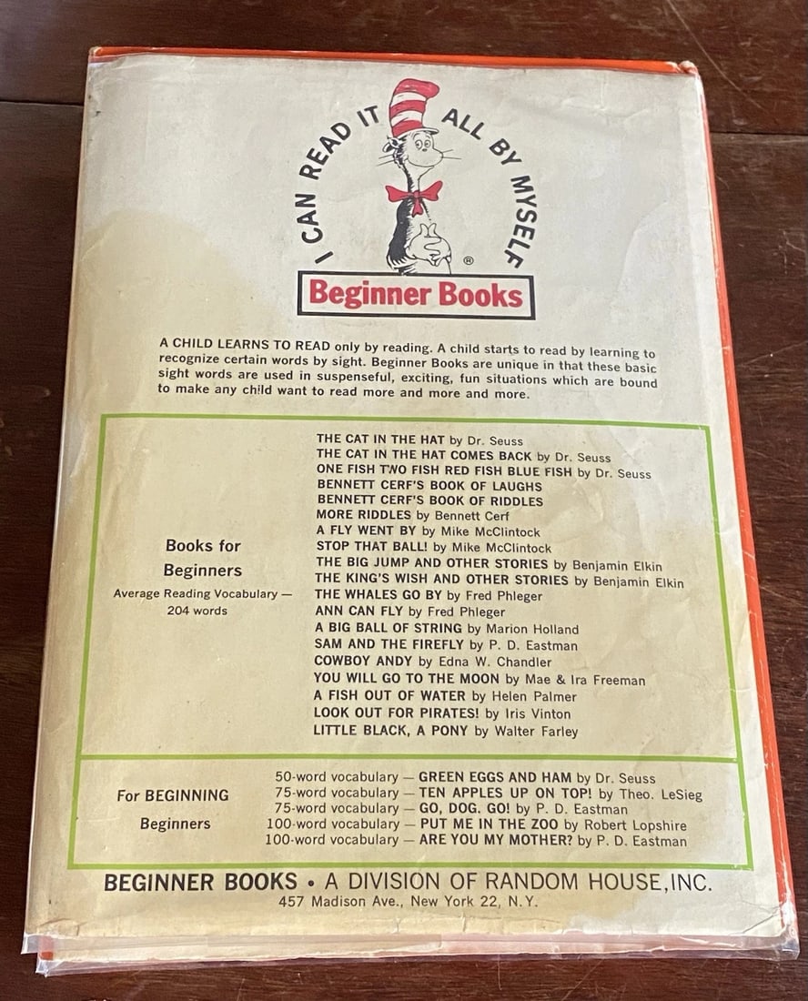 Dr Seuss GREEN EGGS AND HAM 1960 First Edition 2nd Printing Very Good In Good DJ - 3