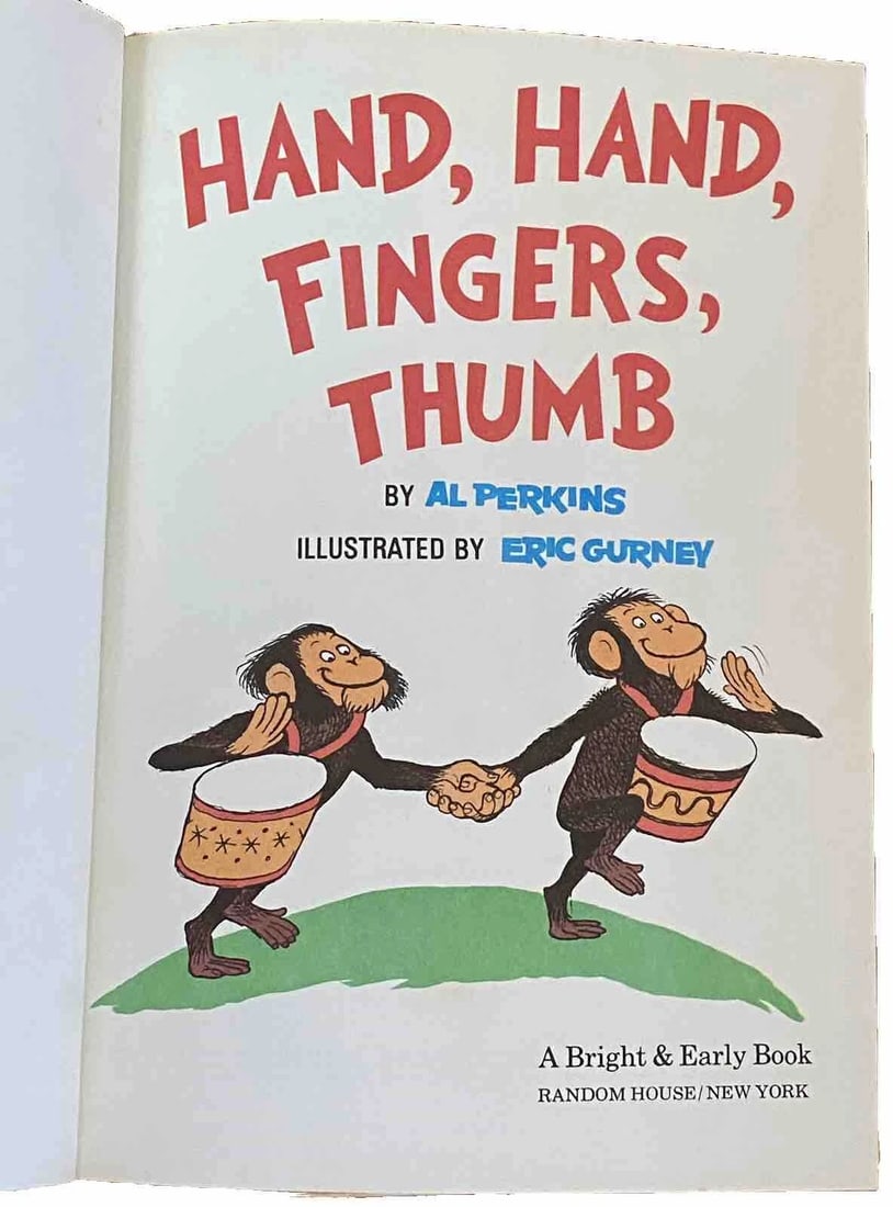 Hand, Hand, Fingers, Thumb 1969 by Al Perkins Book Club Edition Dr. Seuss VGood - 2